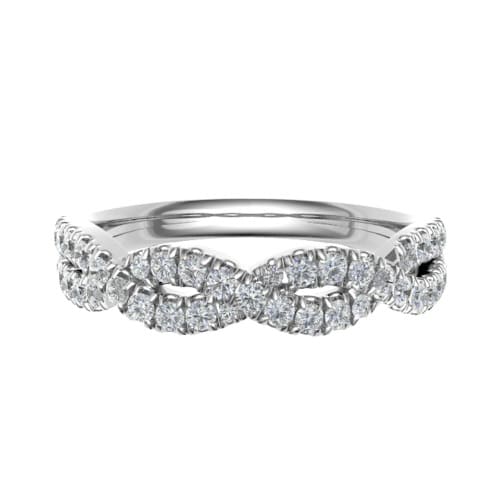 0.25 Ct Natural Round Cut Earnestine  Diamond Rings in 18K White Gold