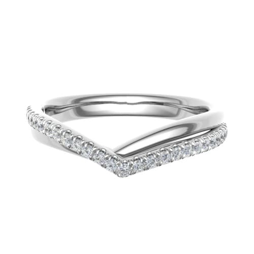 0.15 Ct Natural Round Cut Eboney  Diamond Rings in 9K White Gold