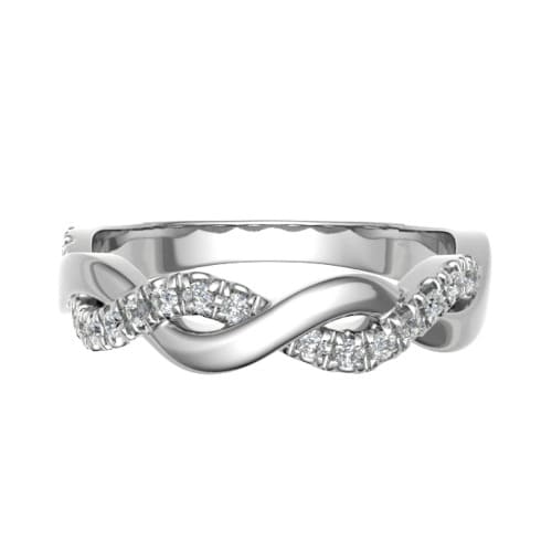 0.25 Carat Round Diamonds Twisted Half Eternity Ring with Micro Claw Set