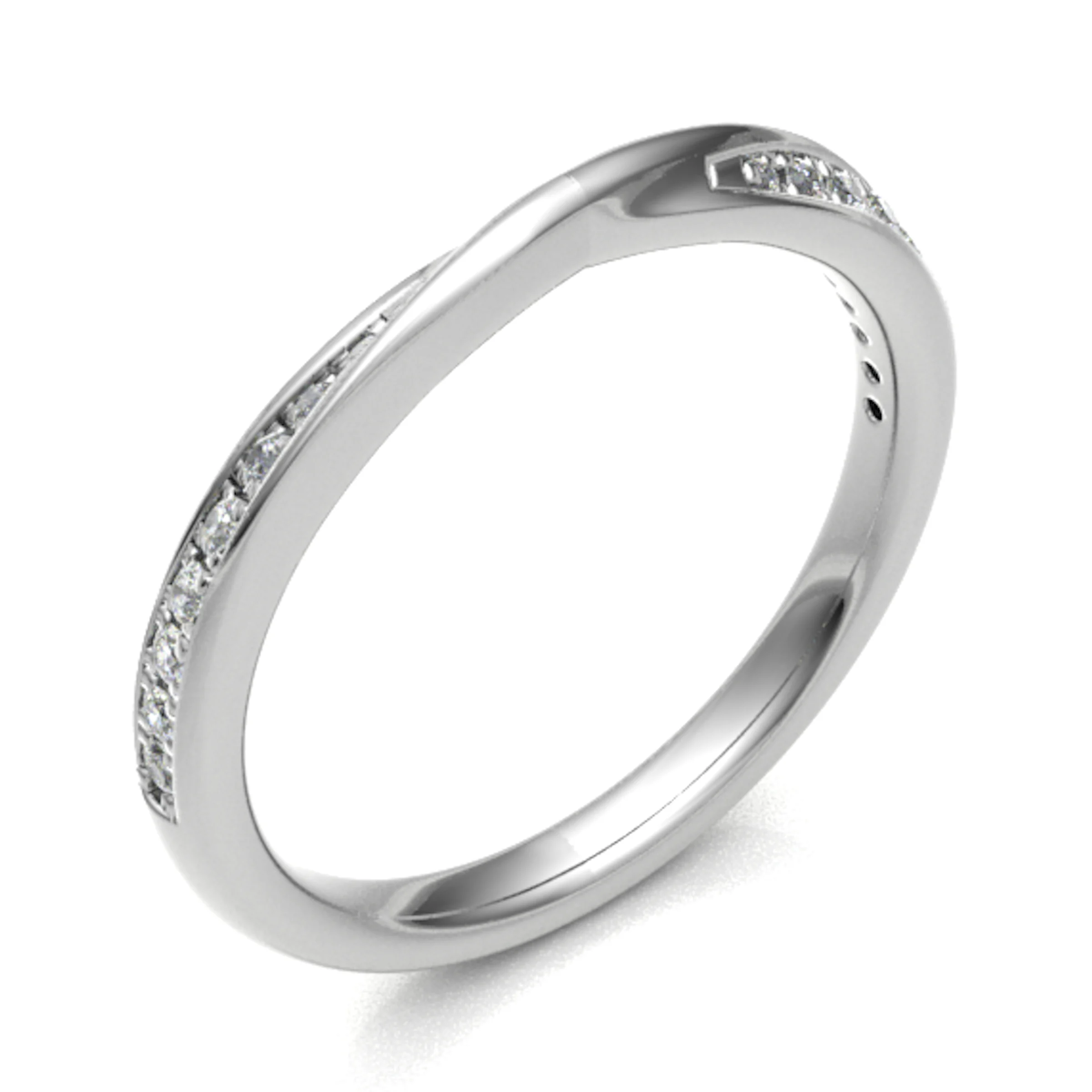 0.15 Ct Natural Round Cut Elfleta  Diamond Rings in 18K White Gold
