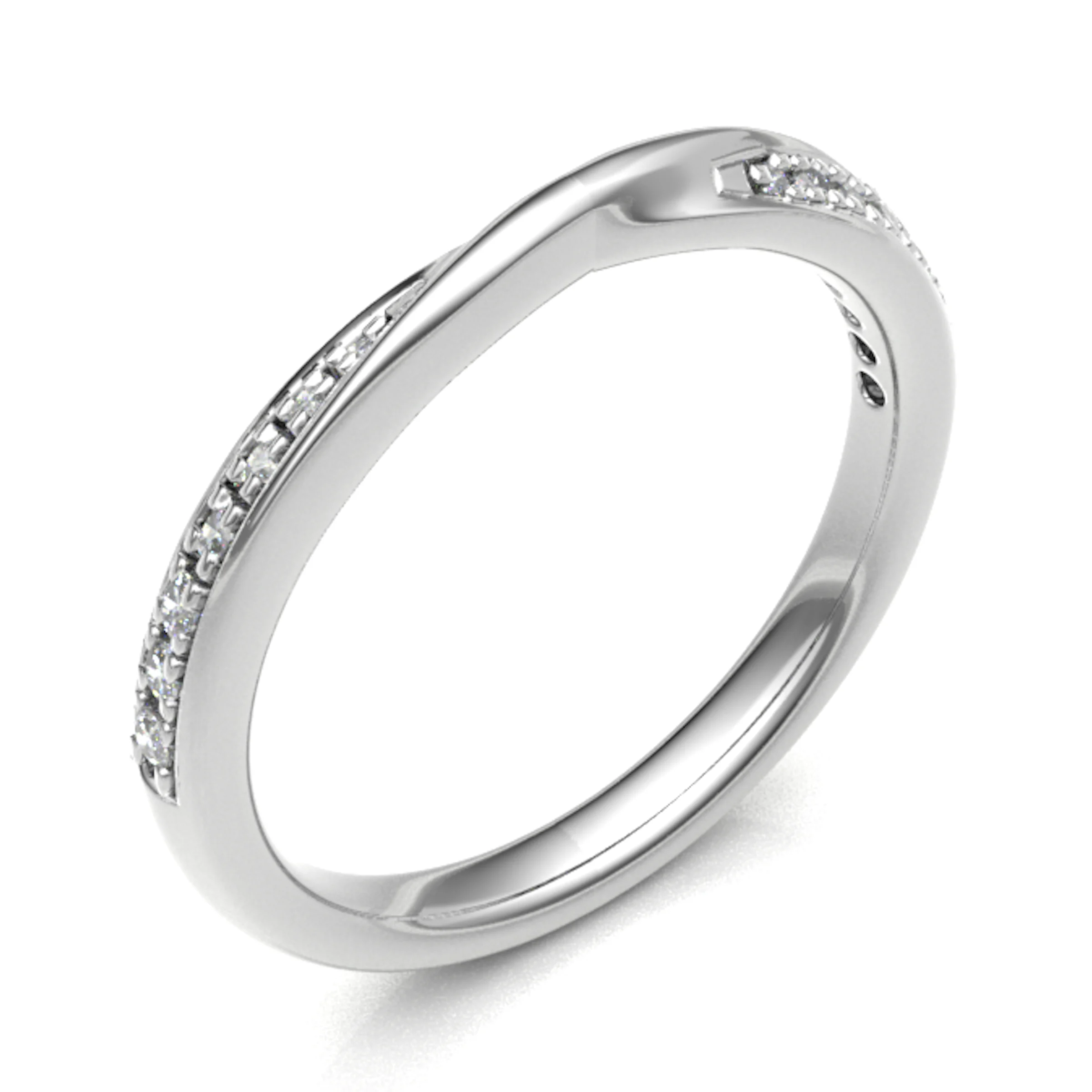 0.15 Ct Natural Round Cut Edonea  Diamond Rings in 18K White Gold
