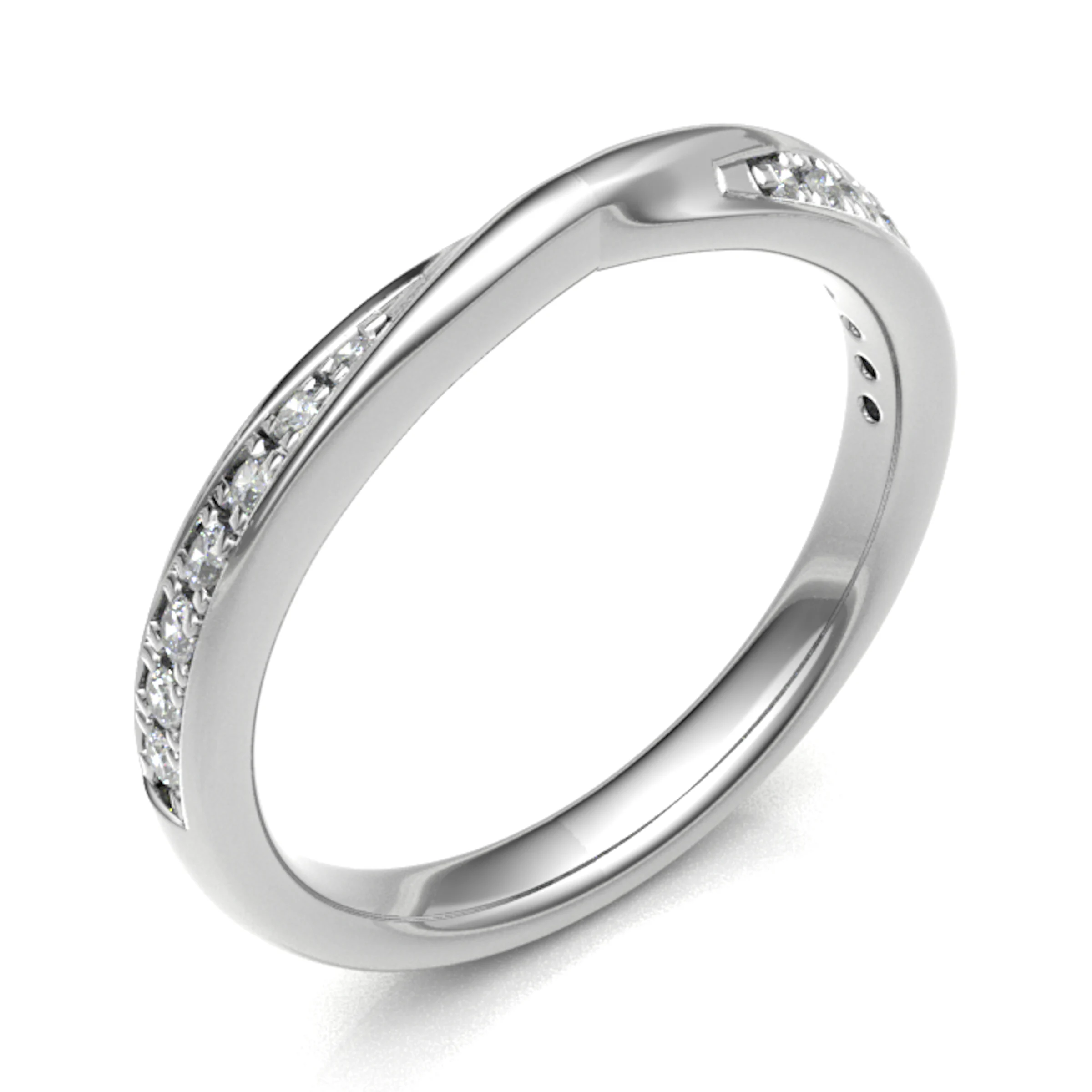 0.15 Ct Natural Round Cut Elbertine  Diamond Rings in 18K White Gold
