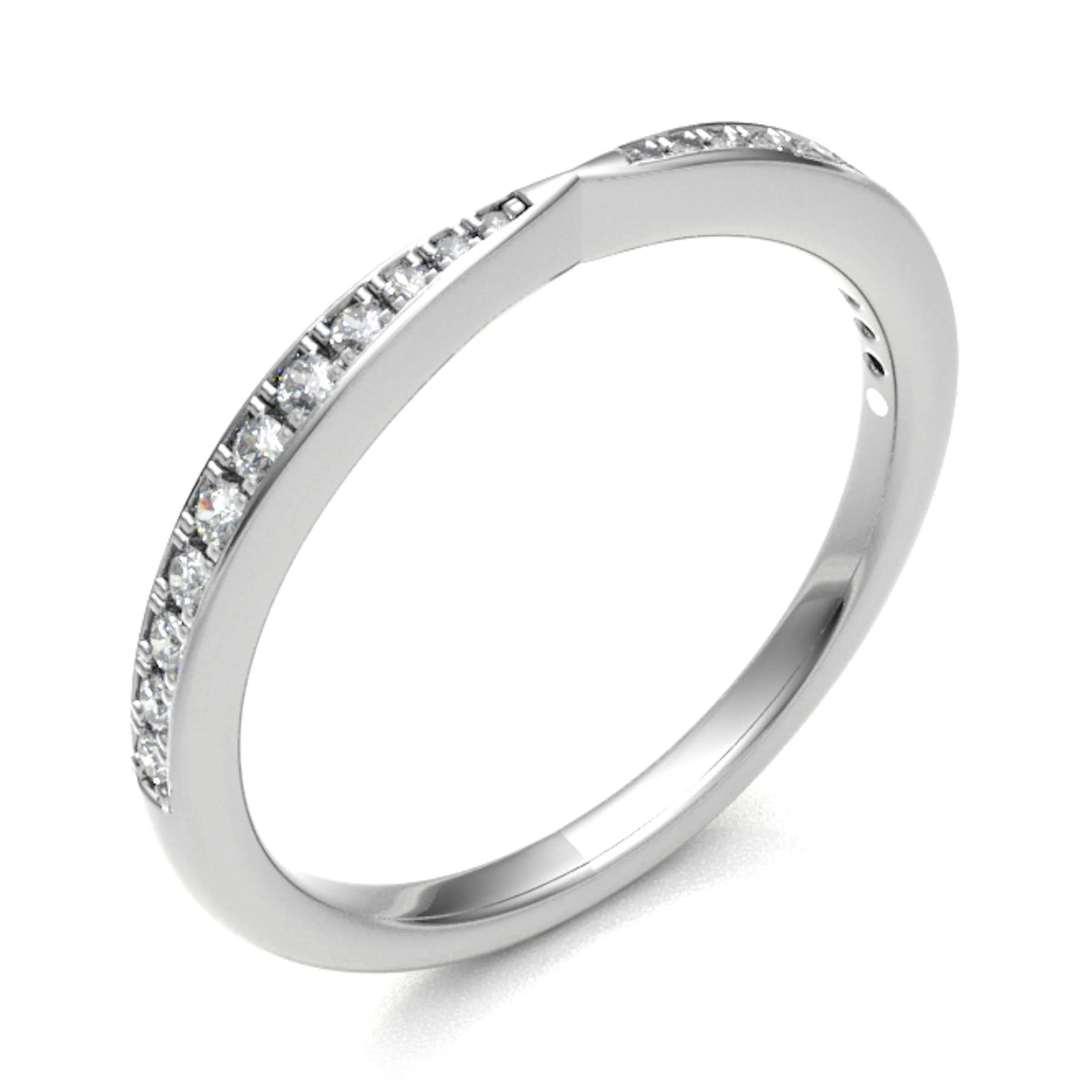 0.2 Ct Natural Round Cut Elilen  Diamond Rings in 18K White Gold