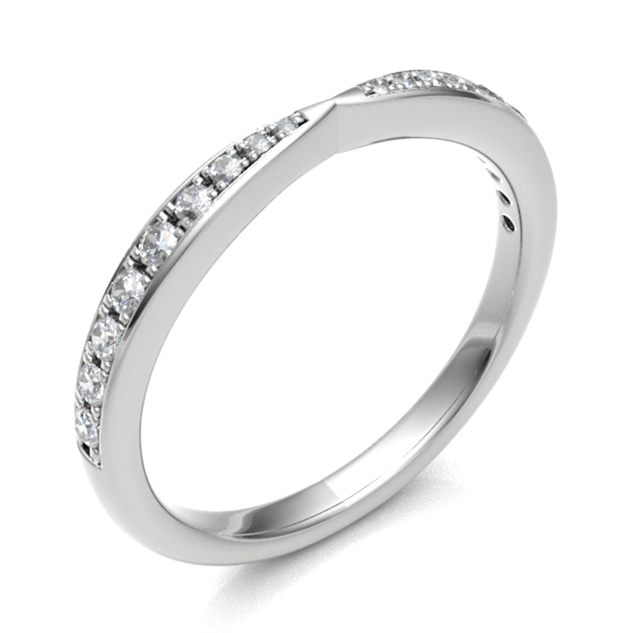 0.25 Ct Natural Round Cut Eflead  Diamond Rings in 18K White Gold