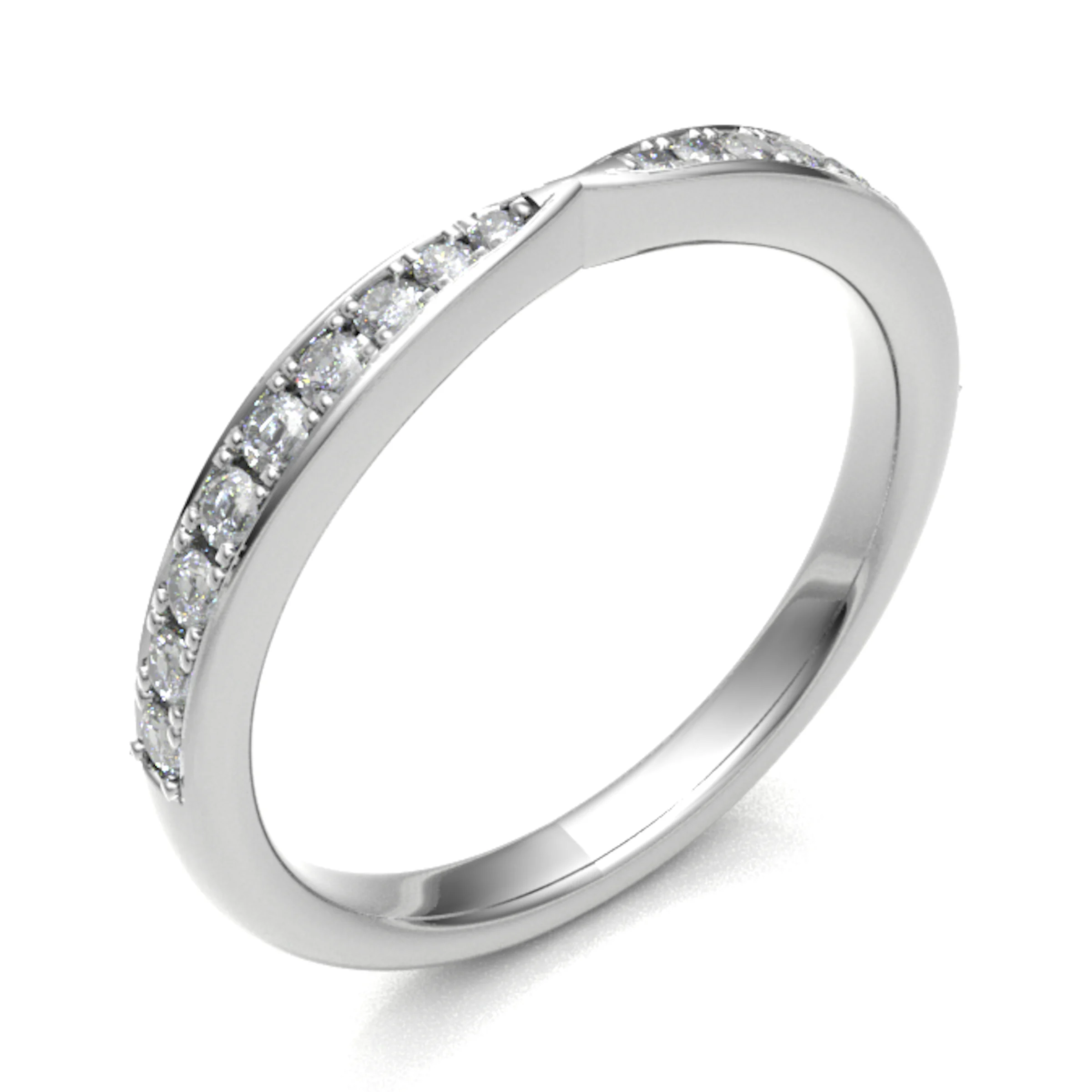 0.25 Ct Natural Round Cut Elbertyna  Diamond Rings in 18K White Gold