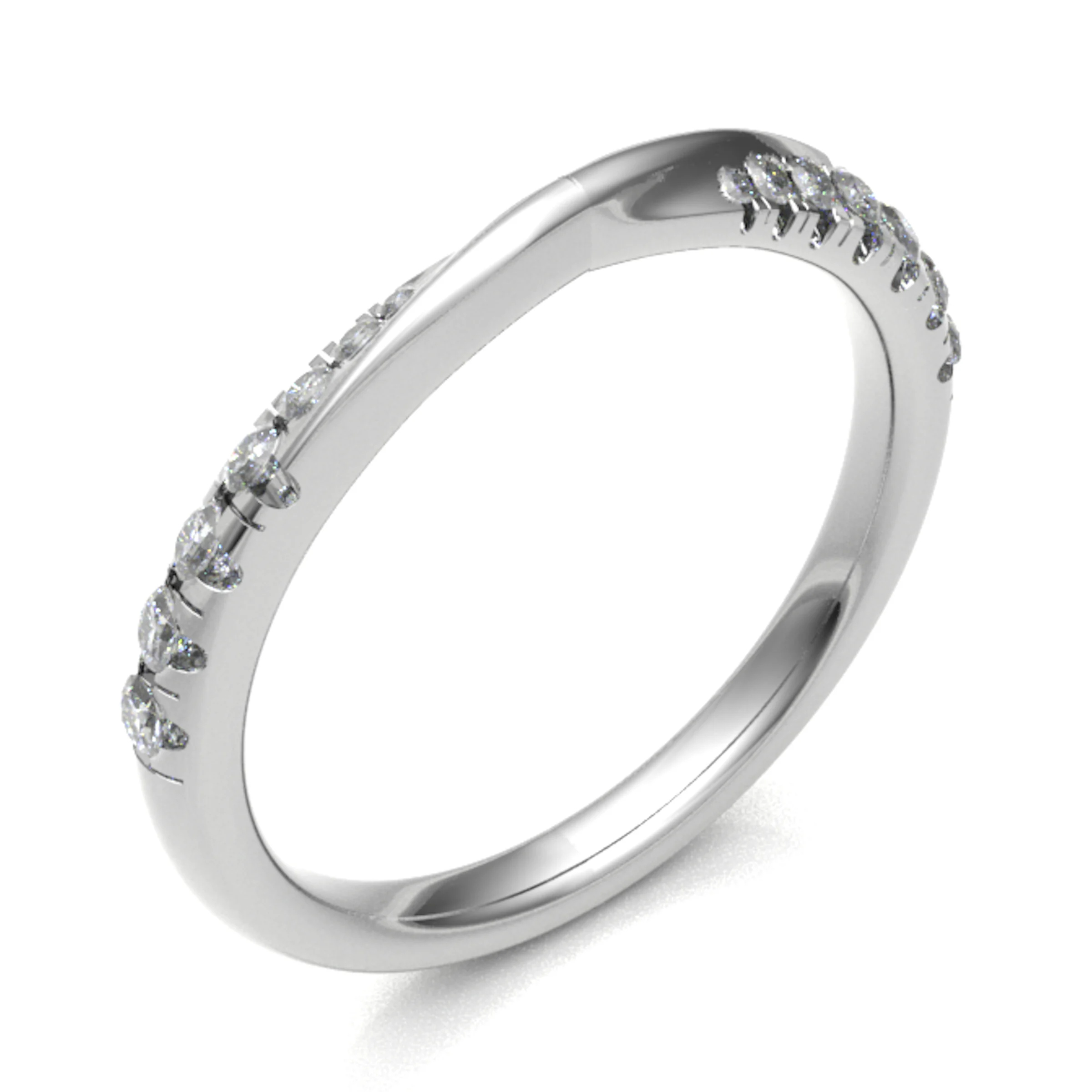 0.2 Ct Natural Round Cut Elfrieda  Diamond Rings in 18K White Gold