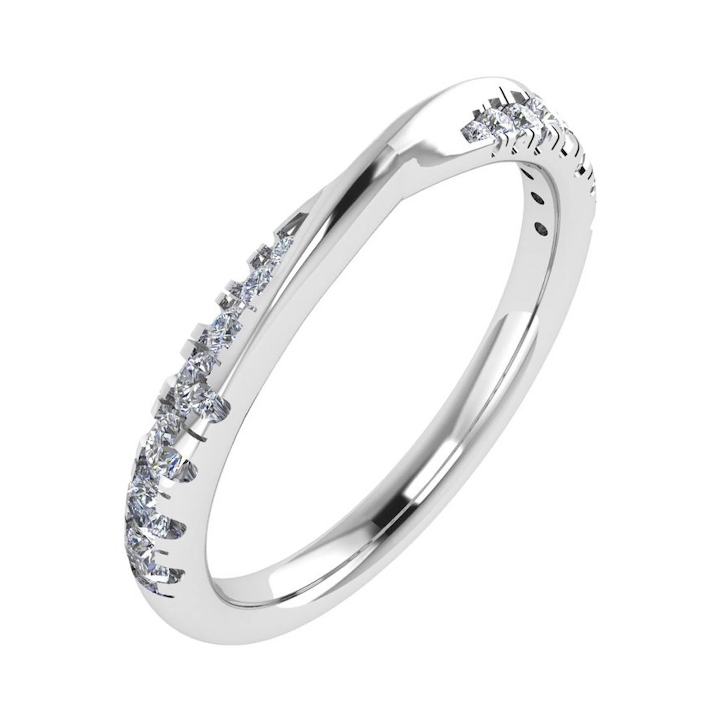 0.25 Ct Natural Round Cut Edrie  Diamond Rings in 18K White Gold