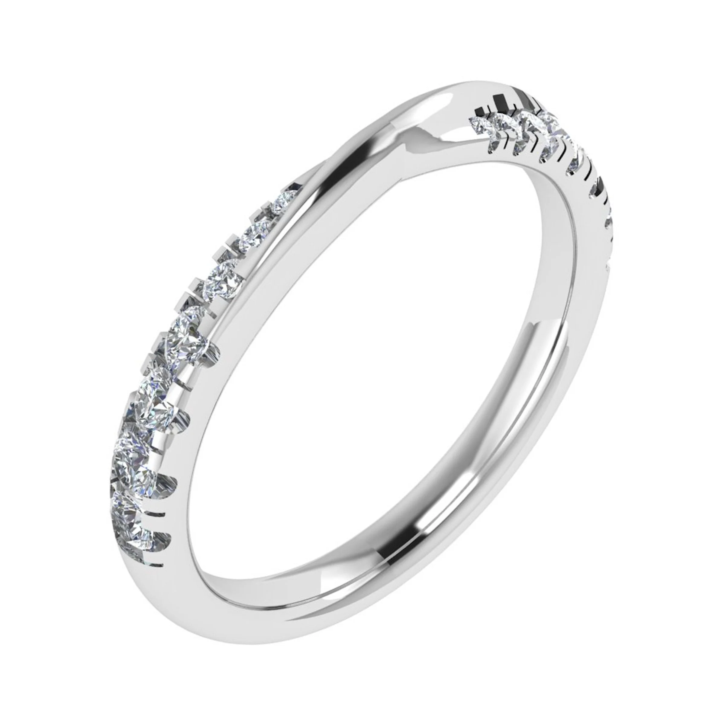 0.33 Ct Natural Round Cut Eldreda  Diamond Rings in 18K White Gold