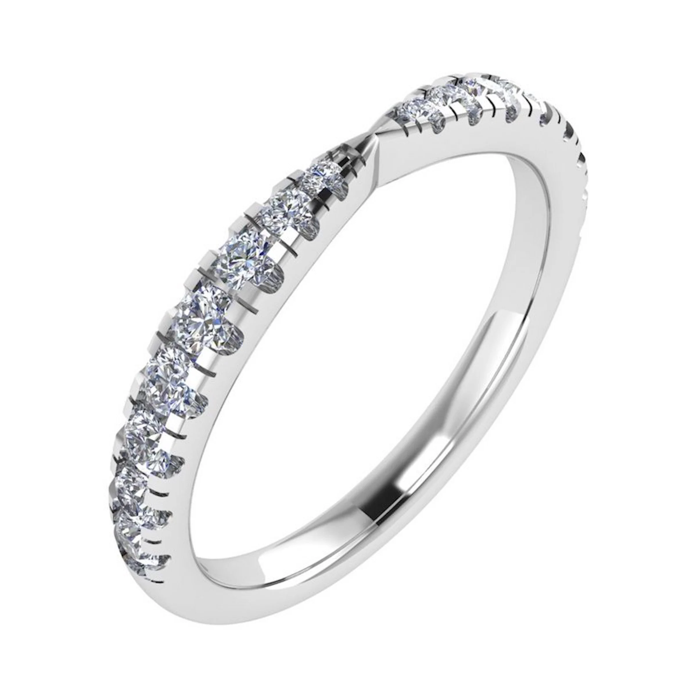 0.33 Ct Natural Round Cut Edwiena  Diamond Rings in 18K White Gold
