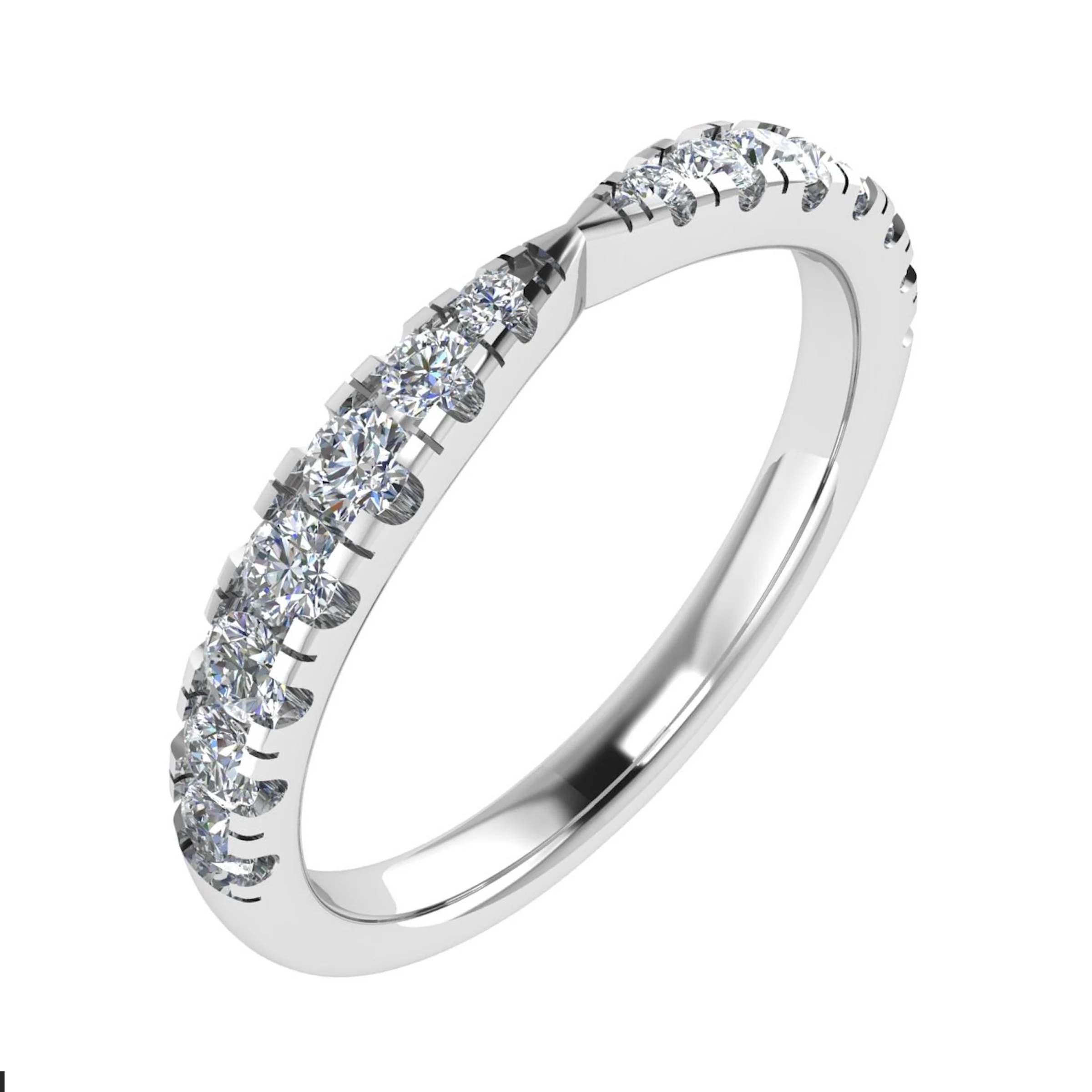 0.4 Ct Natural Round Cut Elettra  Diamond Rings in 18K White Gold