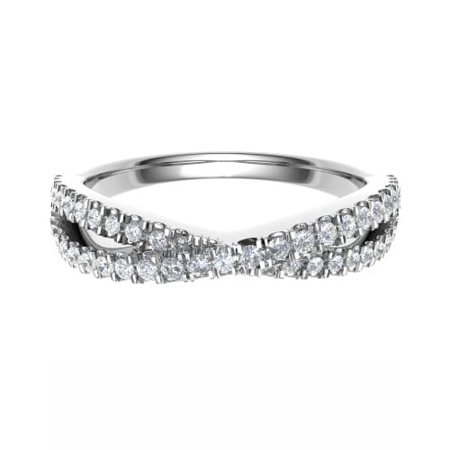 0.4 Ct Natural Round Cut Erla  Diamond Rings in 18K White Gold