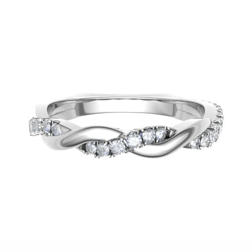 0.2 Ct Natural Round Cut Evlyn  Diamond Rings in 18K White Gold