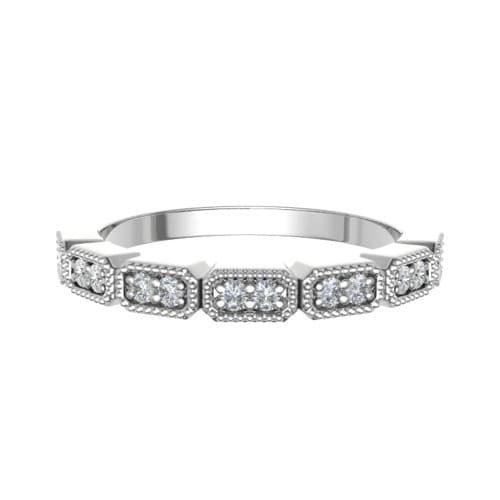 0.15 Ct Lab-Created Round Cut Emmalise  Diamond Rings in 9K White Gold