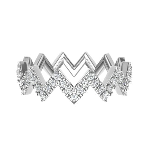 0.33 Ct Lab-Created Round Cut Eustacia  Diamond Rings in 9K White Gold