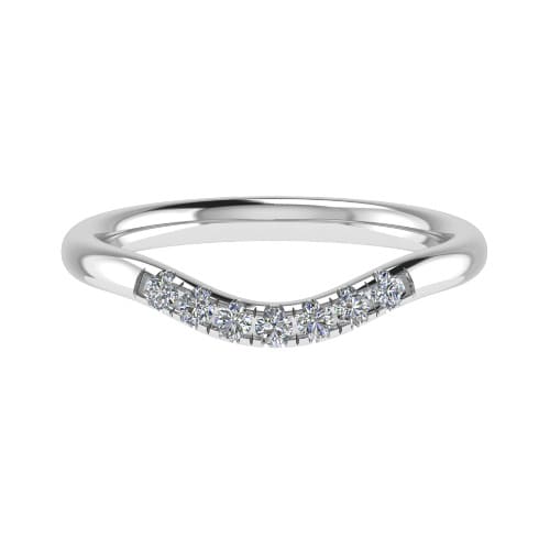 0.25 Ct Natural Round Cut Earline  Diamond Rings in 18K White Gold