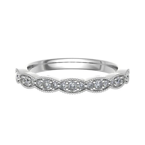 0.15 Ct Lab-Created Round Cut Elexia  Diamond Rings in 9K White Gold