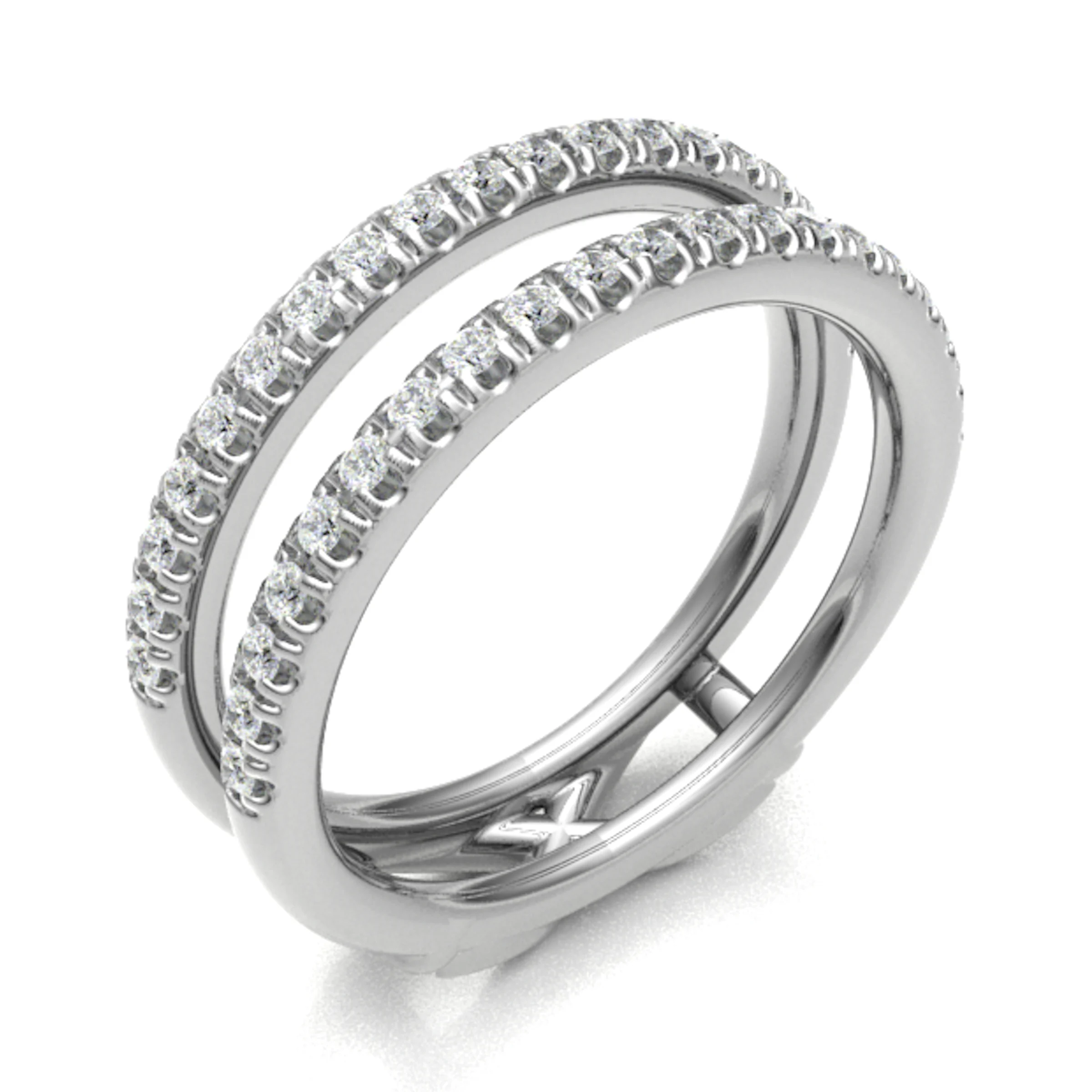 0.4 Ct Natural Round Cut Emanita  Diamond Rings in 18K White Gold