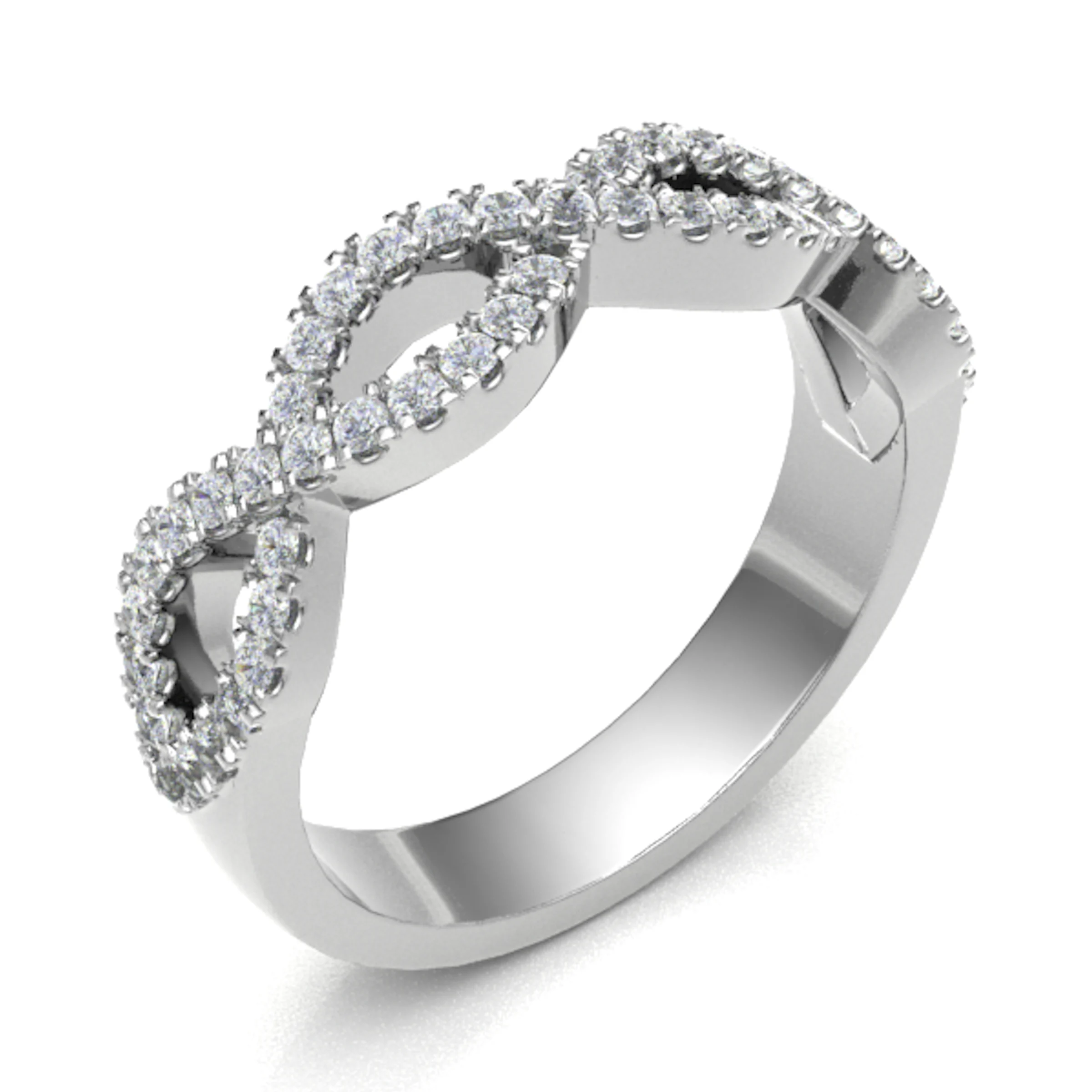 0.33 Carat Round Diamonds Twisted Half Eternity Ring with Micro Claw Set