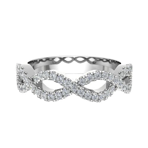 0.33 Ct Natural Round Cut Evalyse  Diamond Rings in 18K White Gold