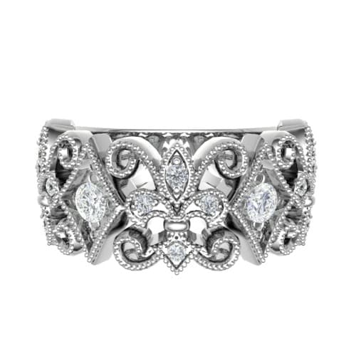 0.3 Ct Lab-Created Round Cut Evanee  Diamond Rings in 9K White Gold
