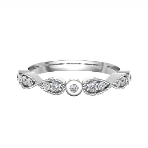 0.15 Ct Lab-Created Round Cut Ettie  Diamond Rings in 9K White Gold