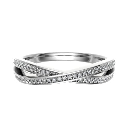 0.1 Ct Natural Round Cut Euphemia  Diamond Rings in 18K White Gold