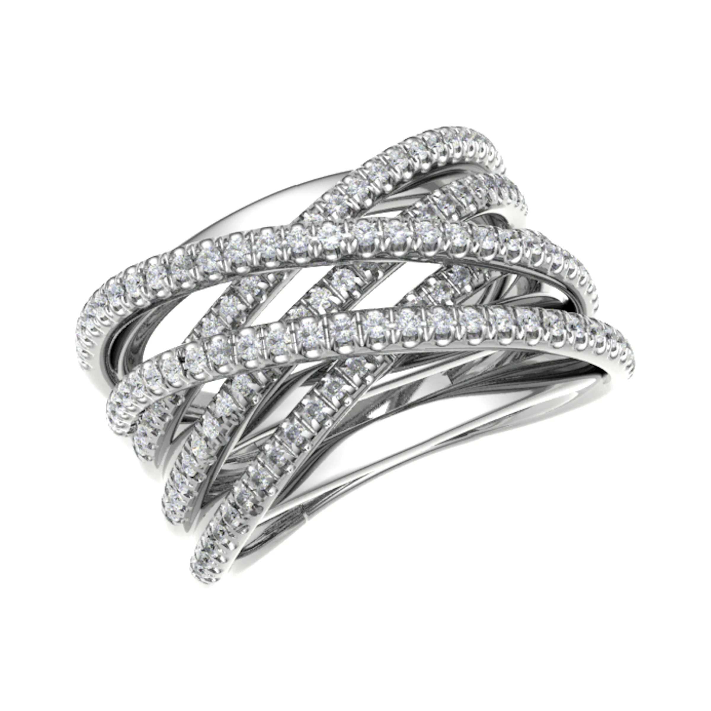 0.6 Ct Lab-Created Round Cut Ebota  Diamond Rings in 9K White Gold