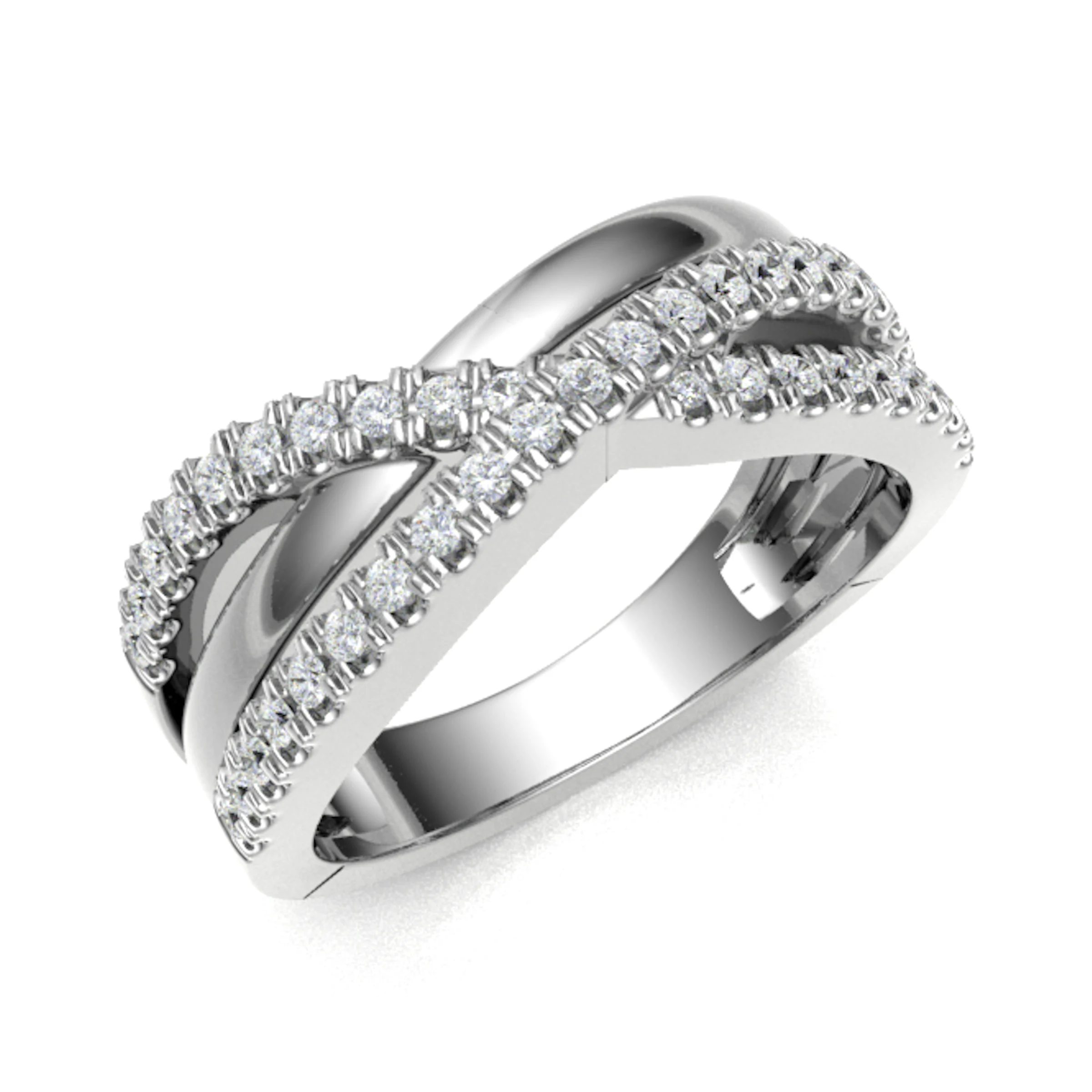 0.33 Ct Natural Round Cut Emota  Diamond Rings in 18K White Gold