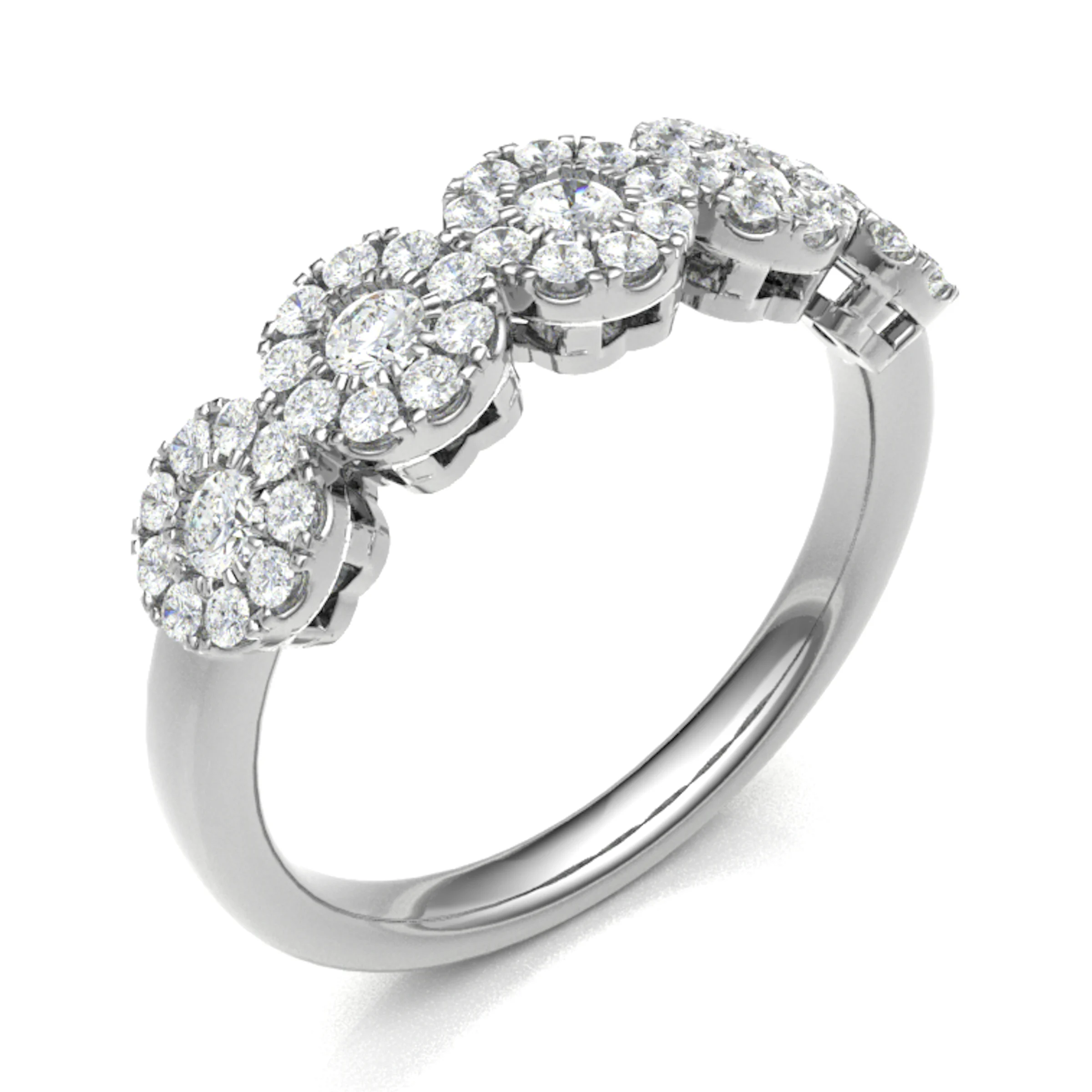 0.5 Ct Lab-Created Round Cut Ellisha  Diamond Rings in 9K White Gold