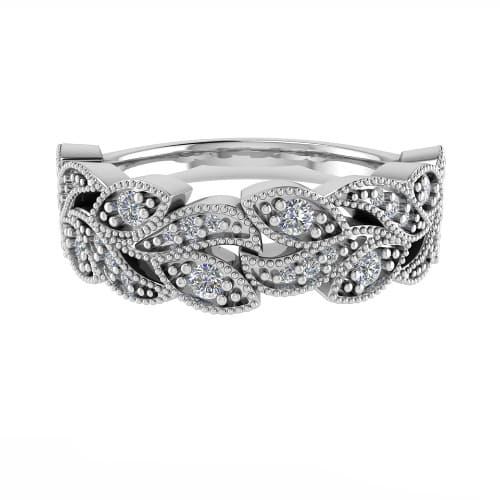 0.33 Ct Lab-Created Round Cut Elyvia  Diamond Rings in 9K White Gold