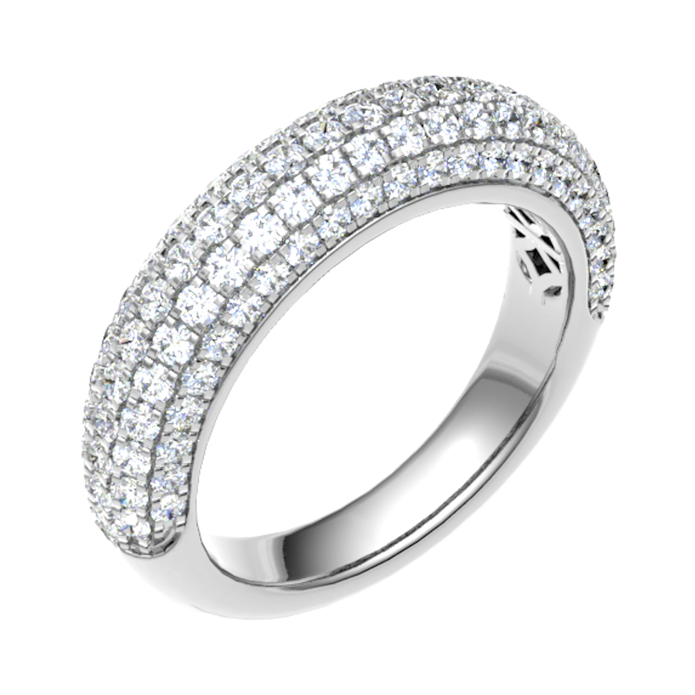 1 Ct Lab-Created Round Cut Eluiue  Diamond Rings in 9K White Gold