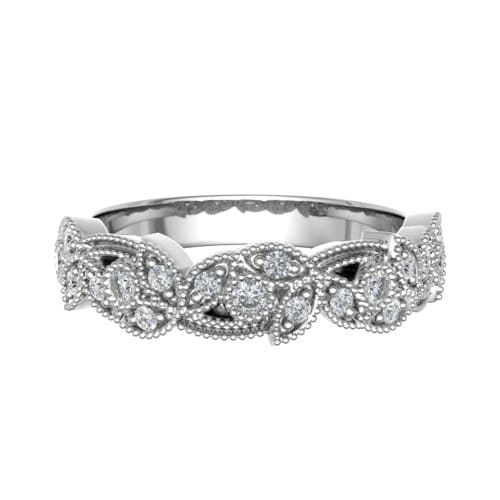 0.2 Ct Natural Round Cut Elmira  Diamond Rings in 18K White Gold