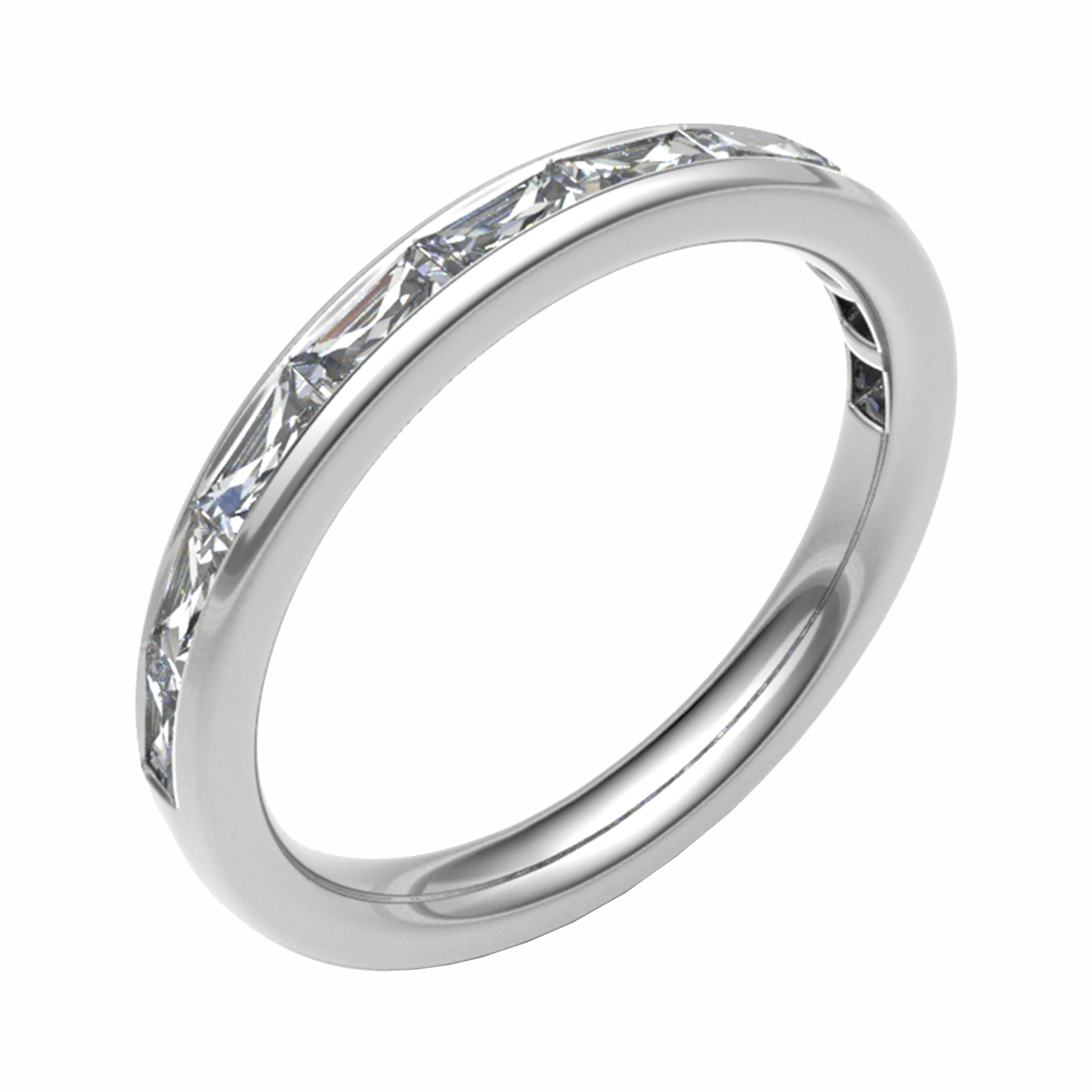 0.25 Ct Lab-Created Baguette Cut Erdudfyl  Diamond Rings in 9K White Gold