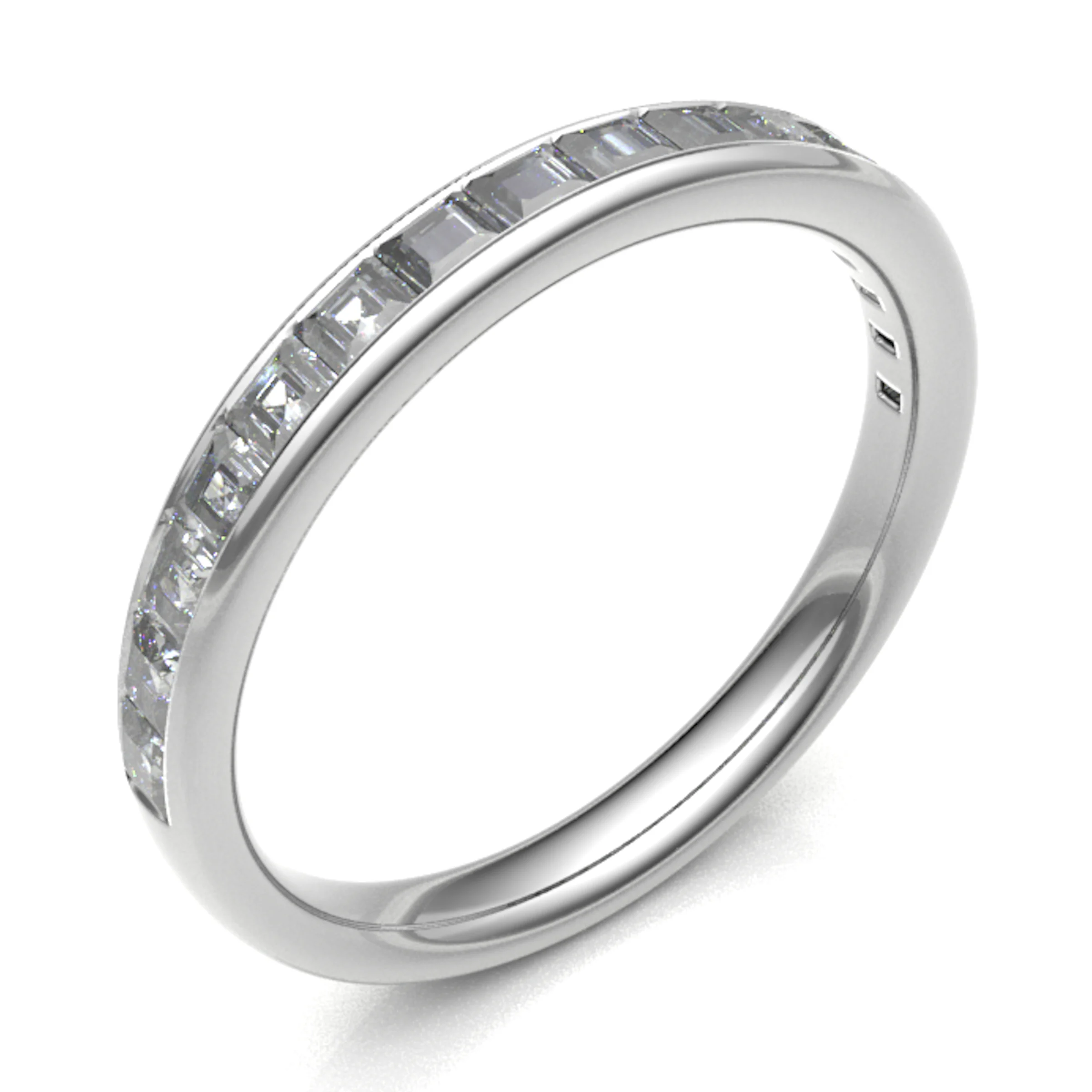 0.25 - 2.00 Carat Princess Diamond Half Eternity Ring with Channel Set