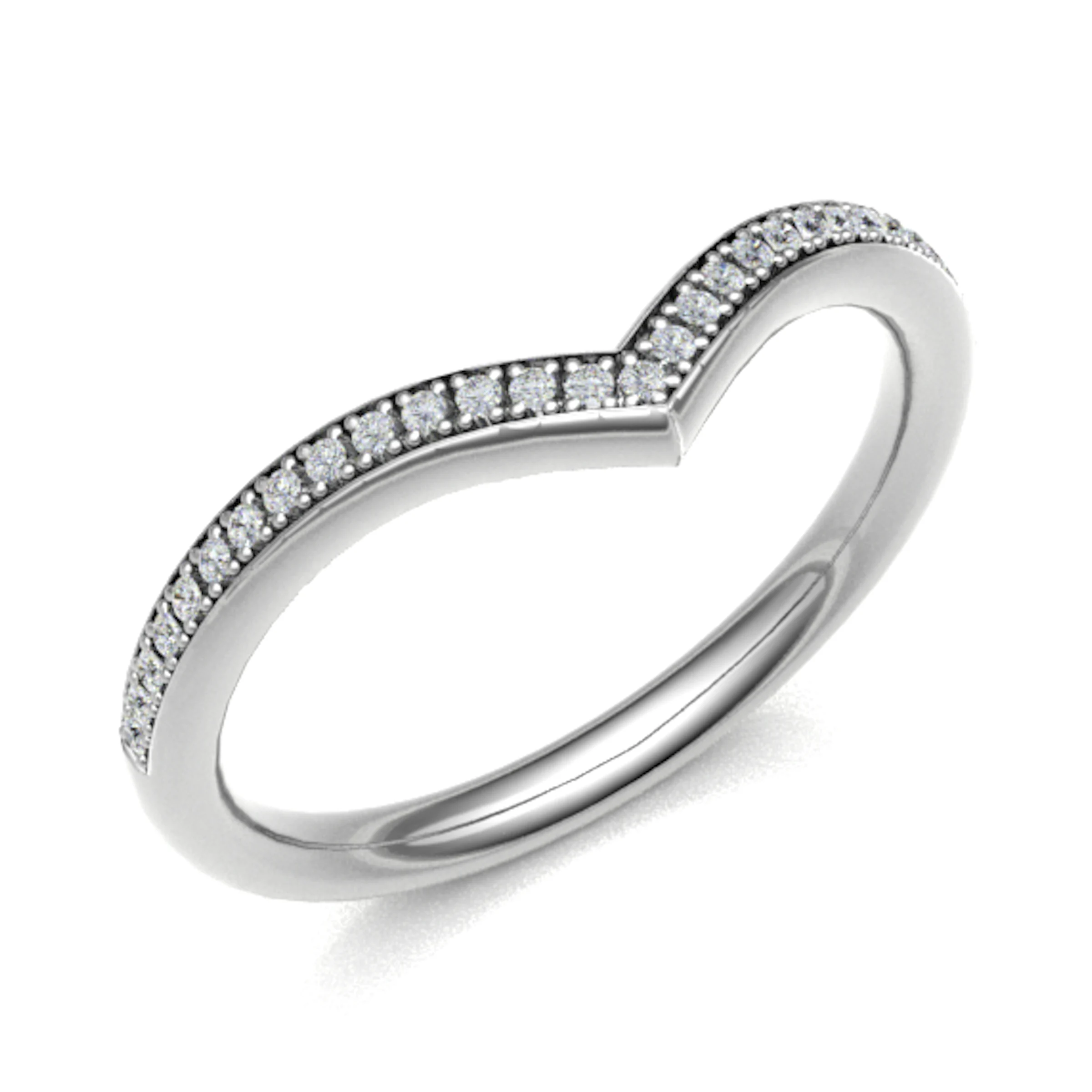 0.1 Ct Natural Round Cut Earnestyna  Diamond Rings in 18K White Gold