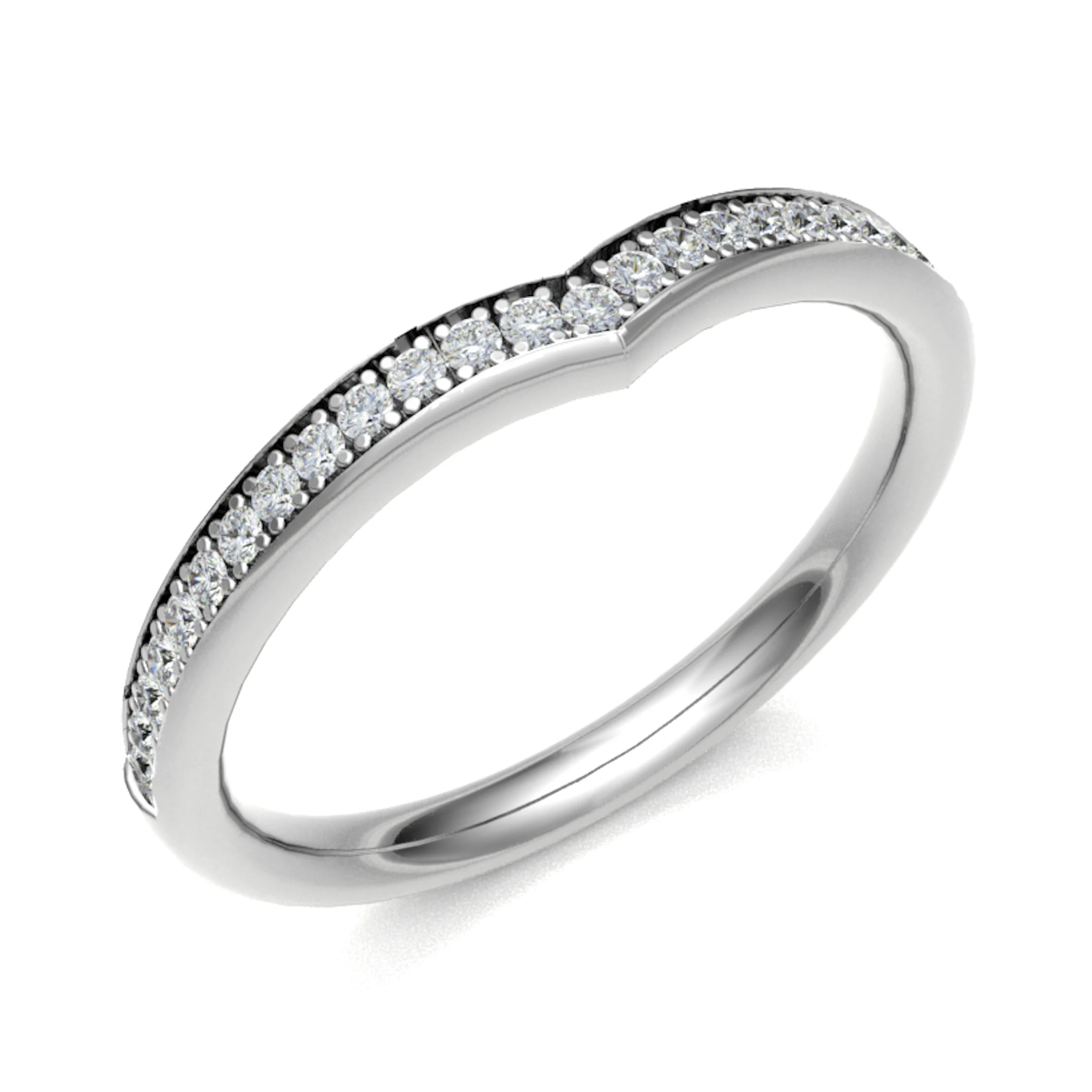 0.1 Ct Natural Round Cut Elflet  Diamond Rings in 18K White Gold