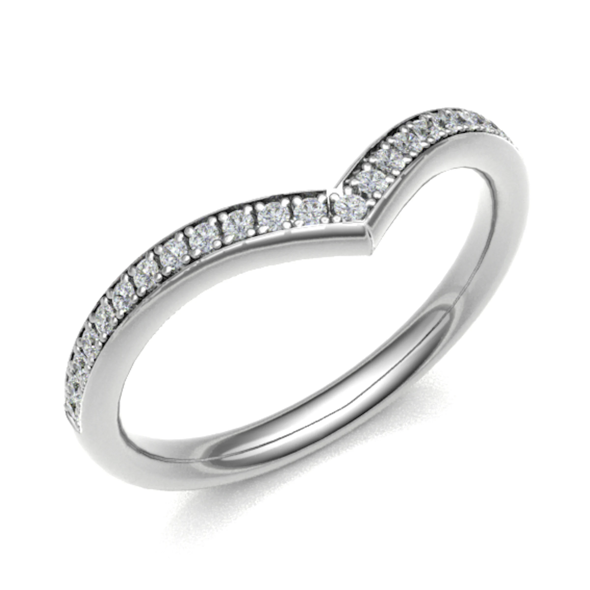 0.15 Ct Natural Round Cut Eorma  Diamond Rings in 18K White Gold