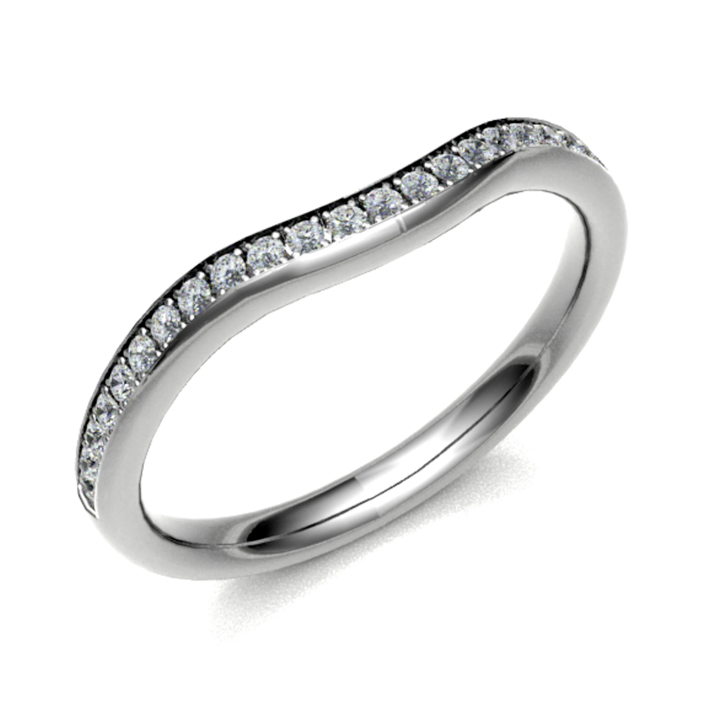 0.15 Ct Natural Round Cut Eccel  Diamond Rings in 18K White Gold