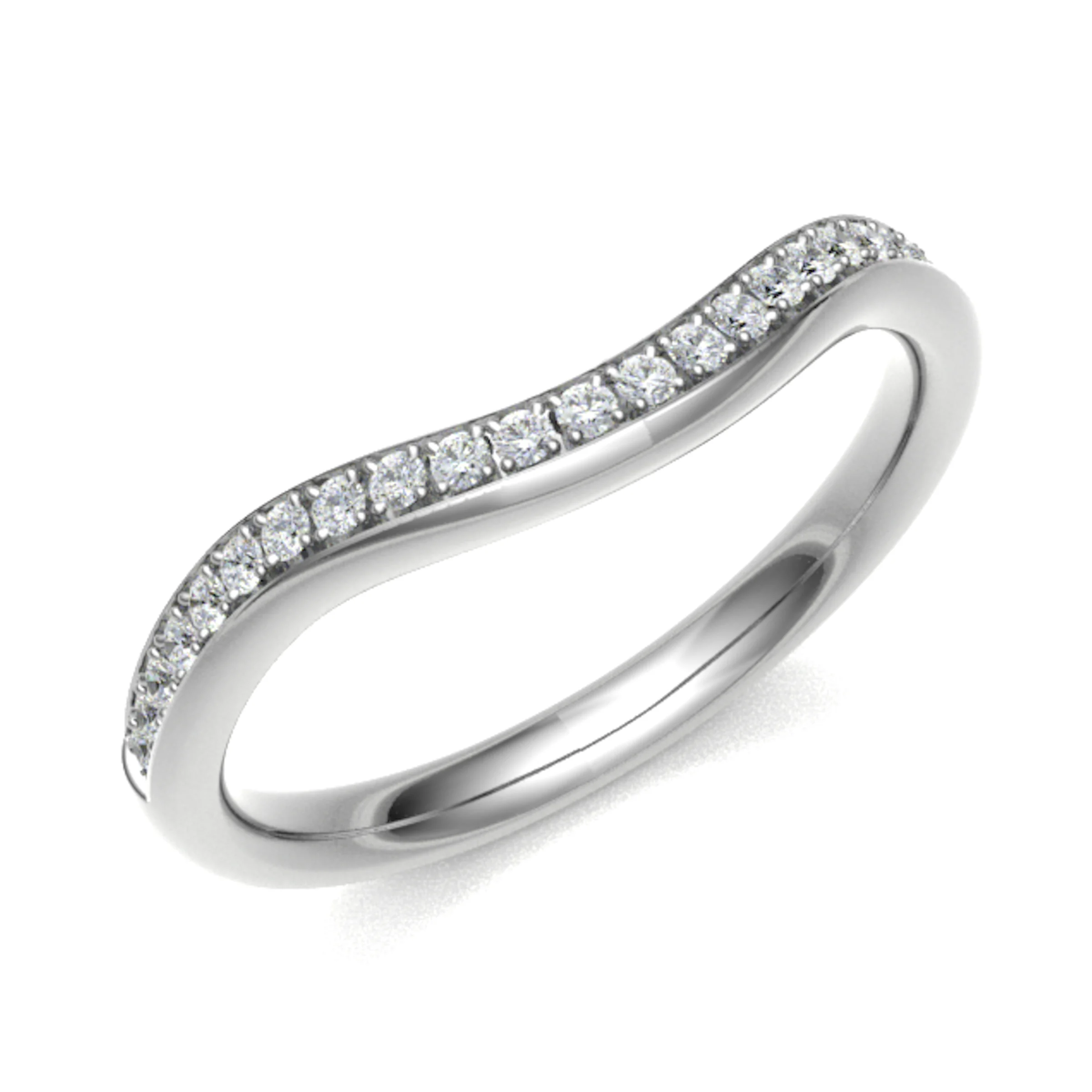 0.15 Ct Natural Round Cut Edden  Diamond Rings in 18K White Gold
