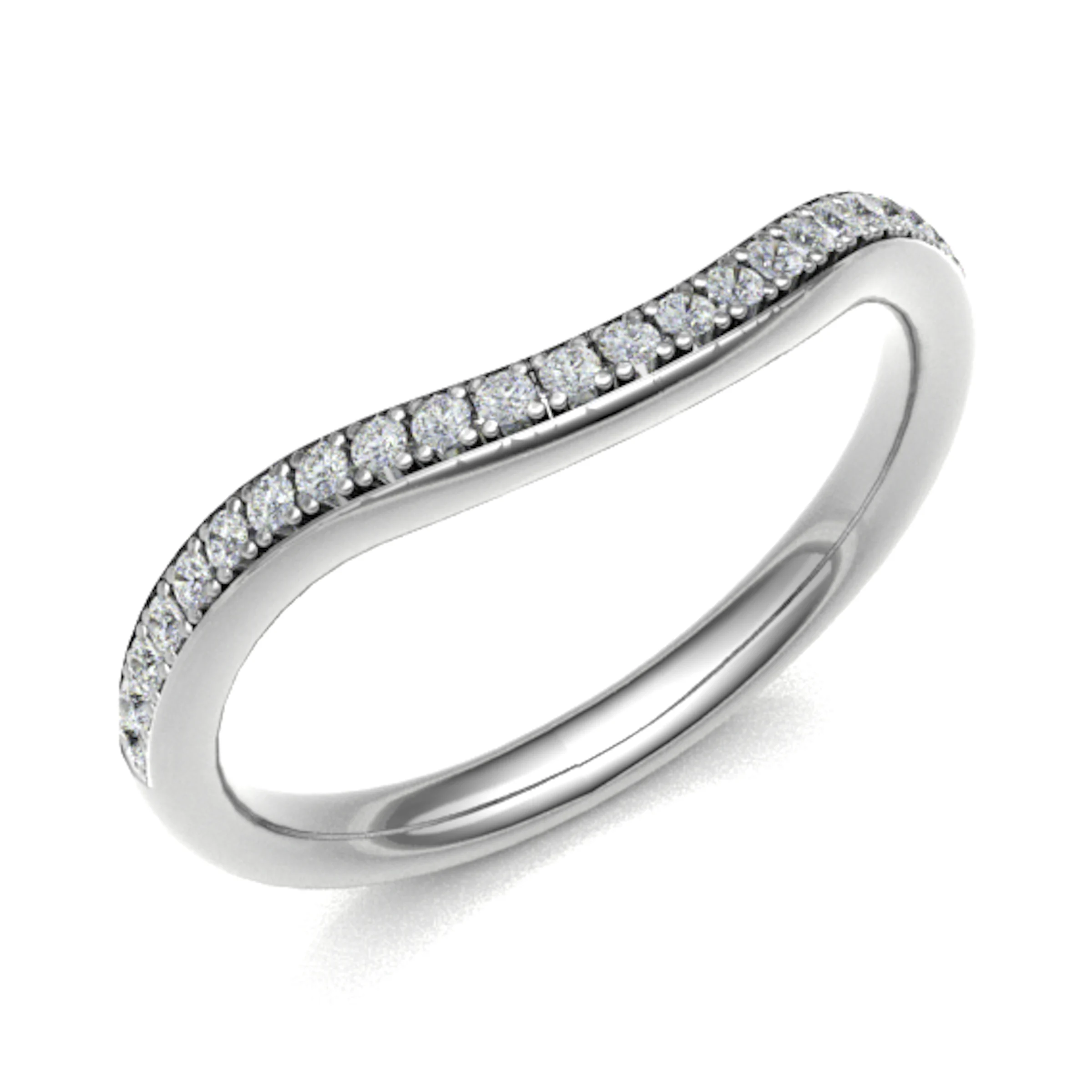 0.15 Ct Natural Round Cut Eddiva  Diamond Rings in 18K White Gold