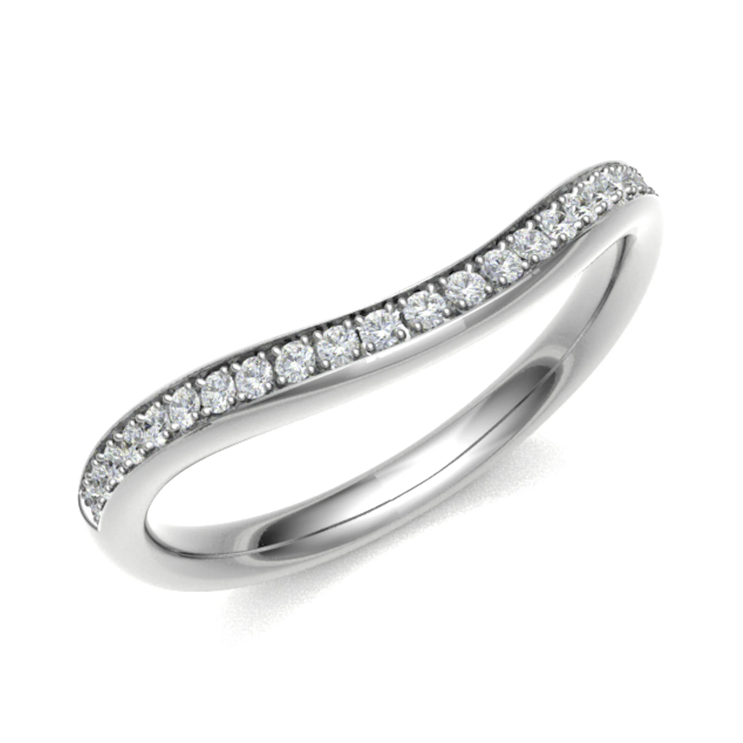 0.15 Ct Natural Round Cut Eddusa  Diamond Rings in 18K White Gold