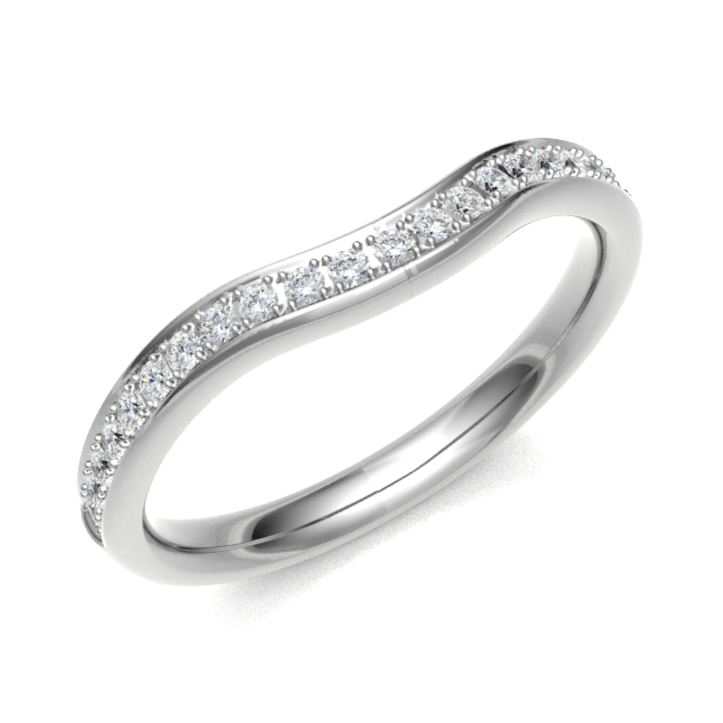 0.2 Ct Natural Round Cut Ediva  Diamond Rings in 18K White Gold