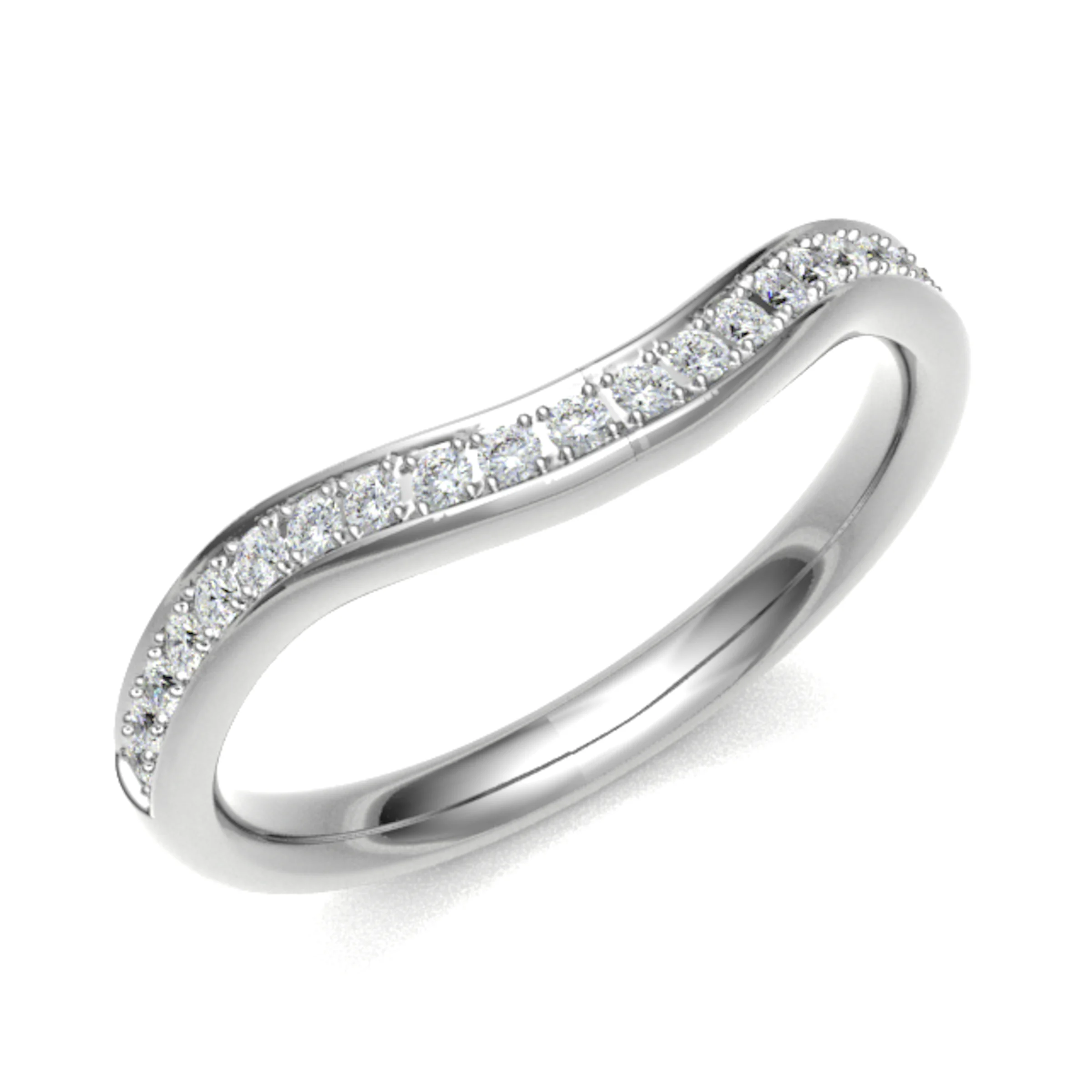 0.2 Ct Natural Round Cut Edmanda  Diamond Rings in 18K White Gold