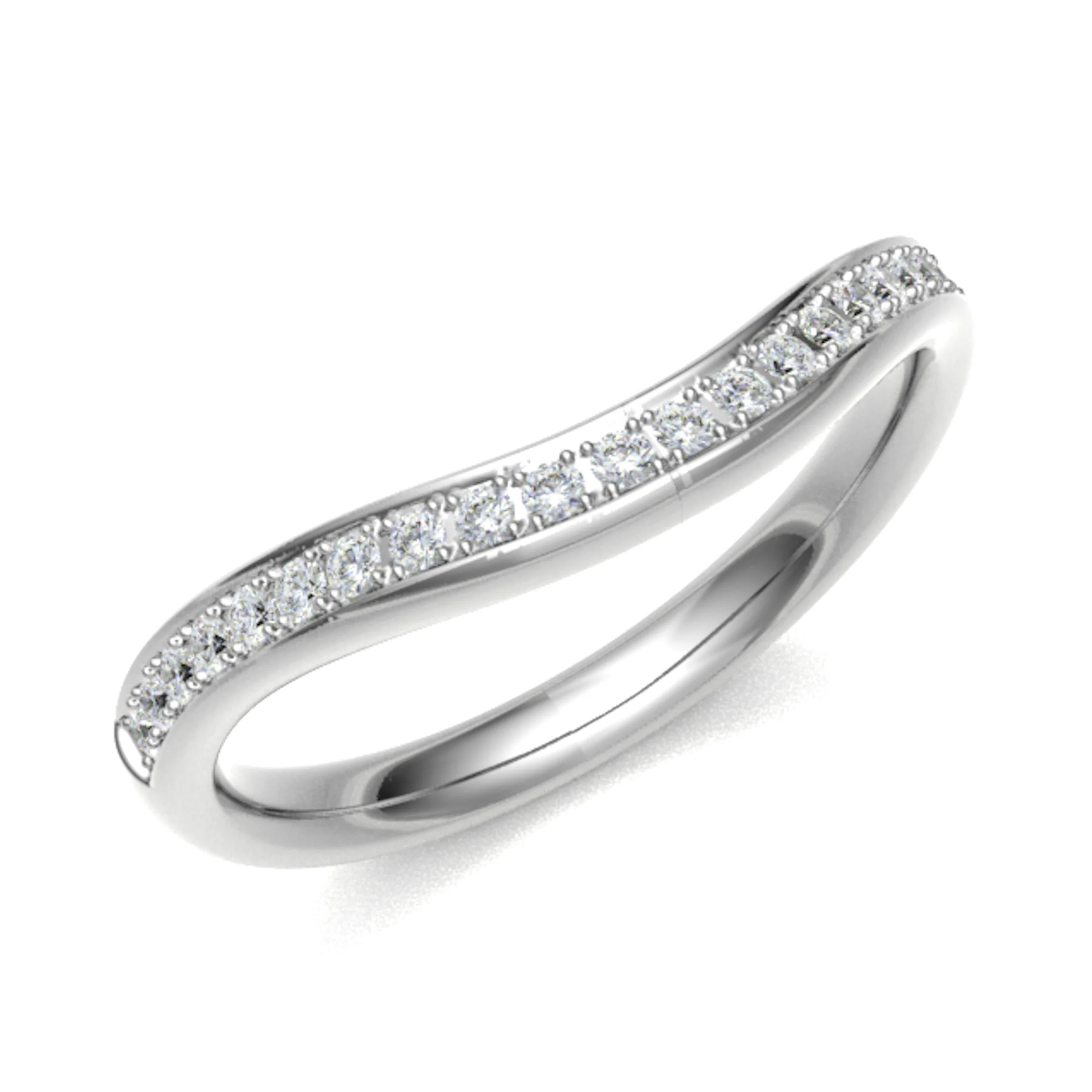 0.2 Ct Natural Round Cut Edoma  Diamond Rings in 18K White Gold