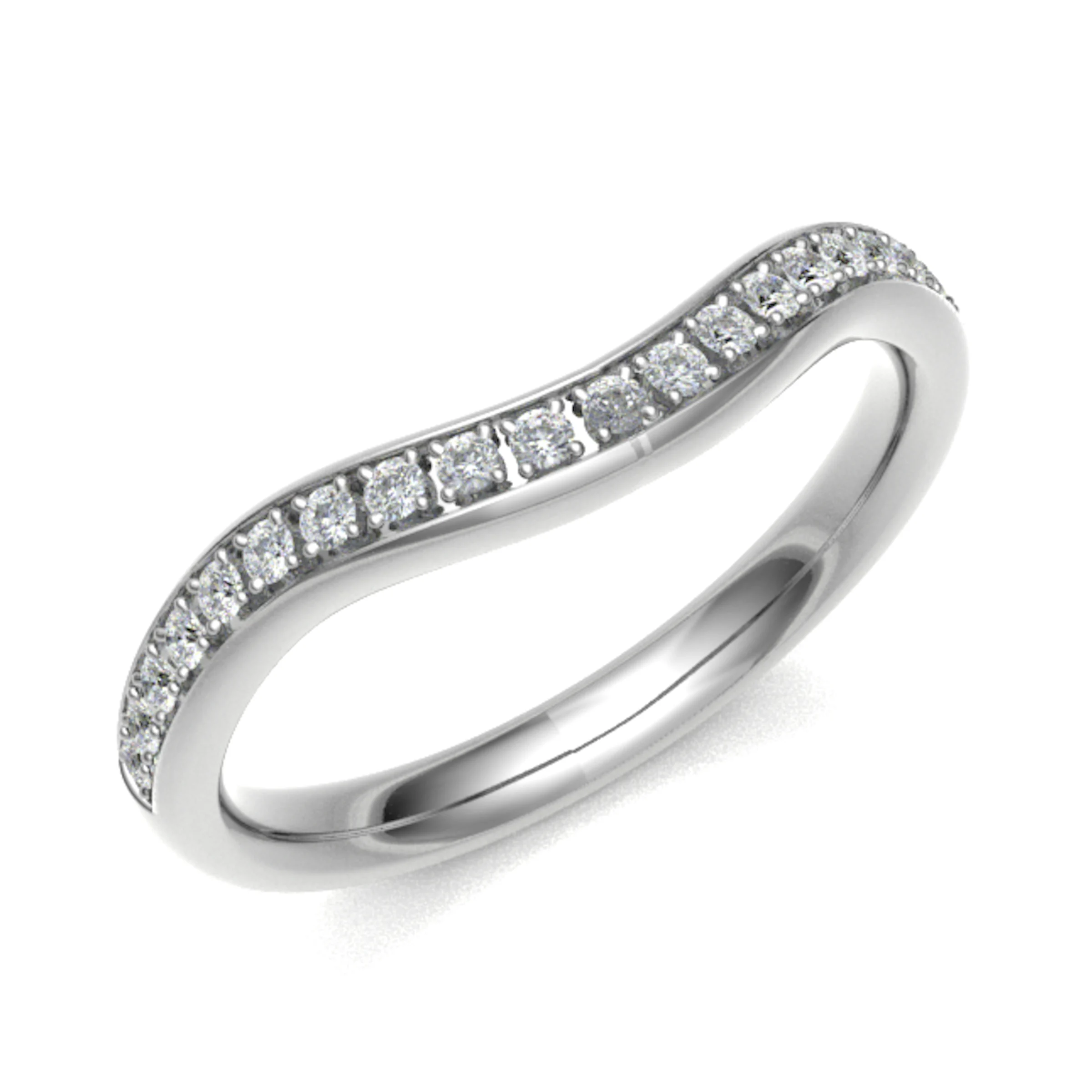 0.2 Ct Natural Round Cut Edye  Diamond Rings in 18K White Gold