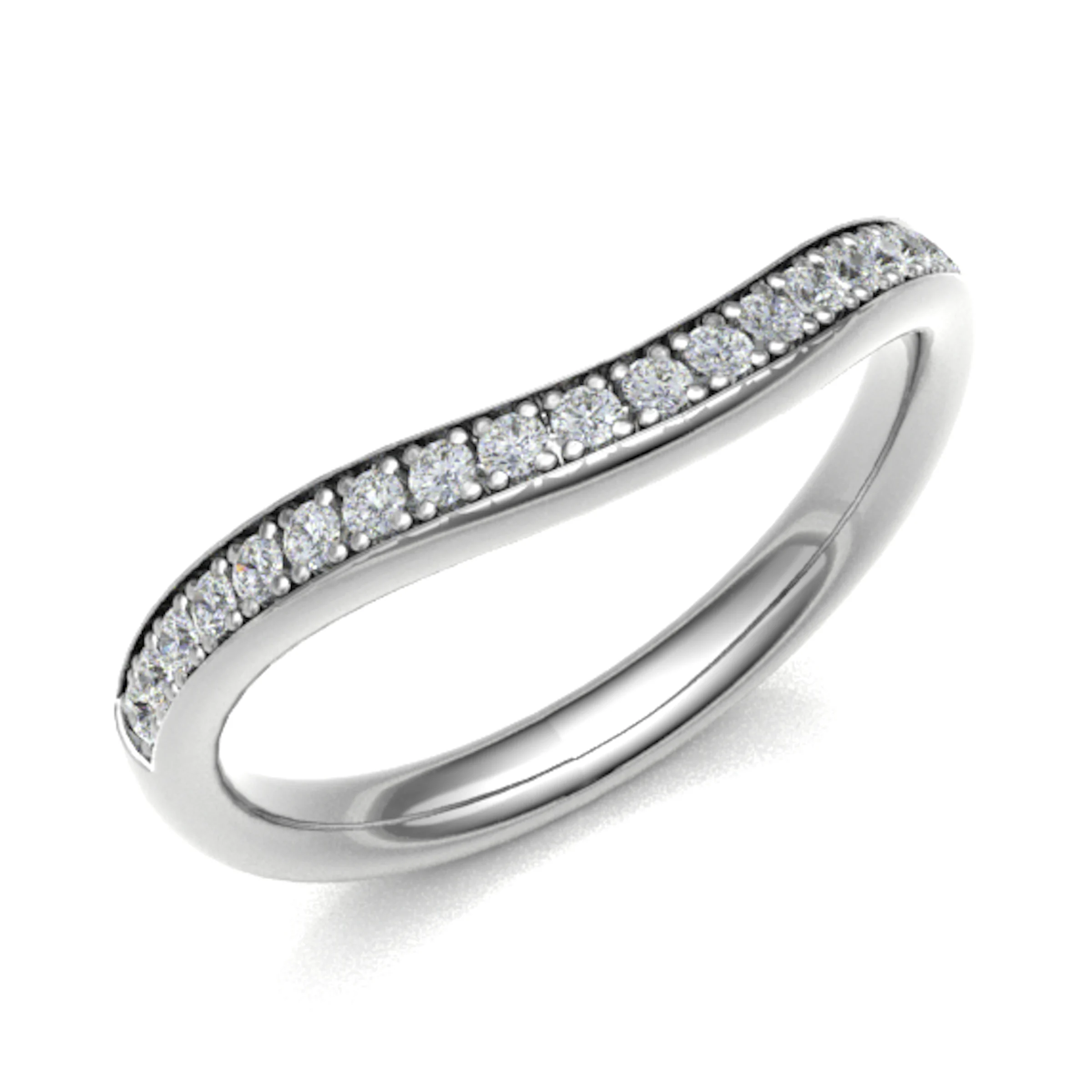 0.2 Ct Natural Round Cut Eferhild  Diamond Rings in 18K White Gold