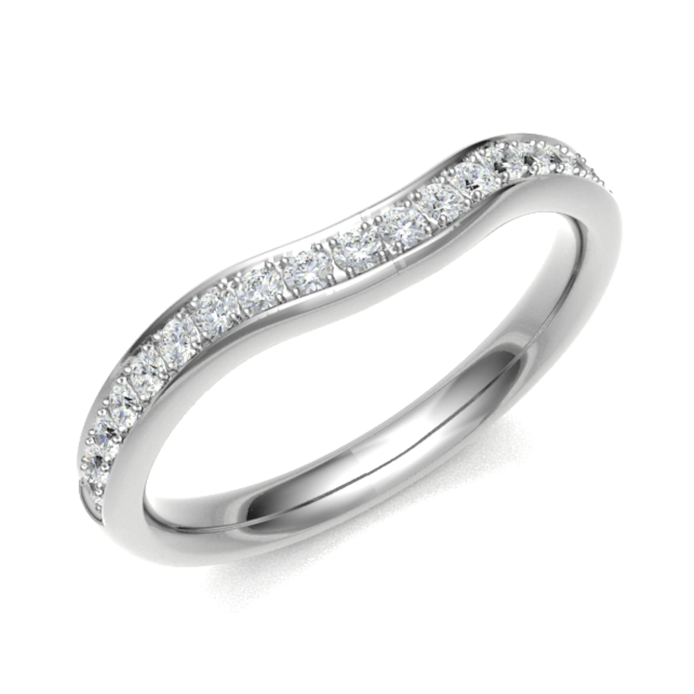 0.25 Ct Natural Round Cut Eilyssi  Diamond Rings in 18K White Gold