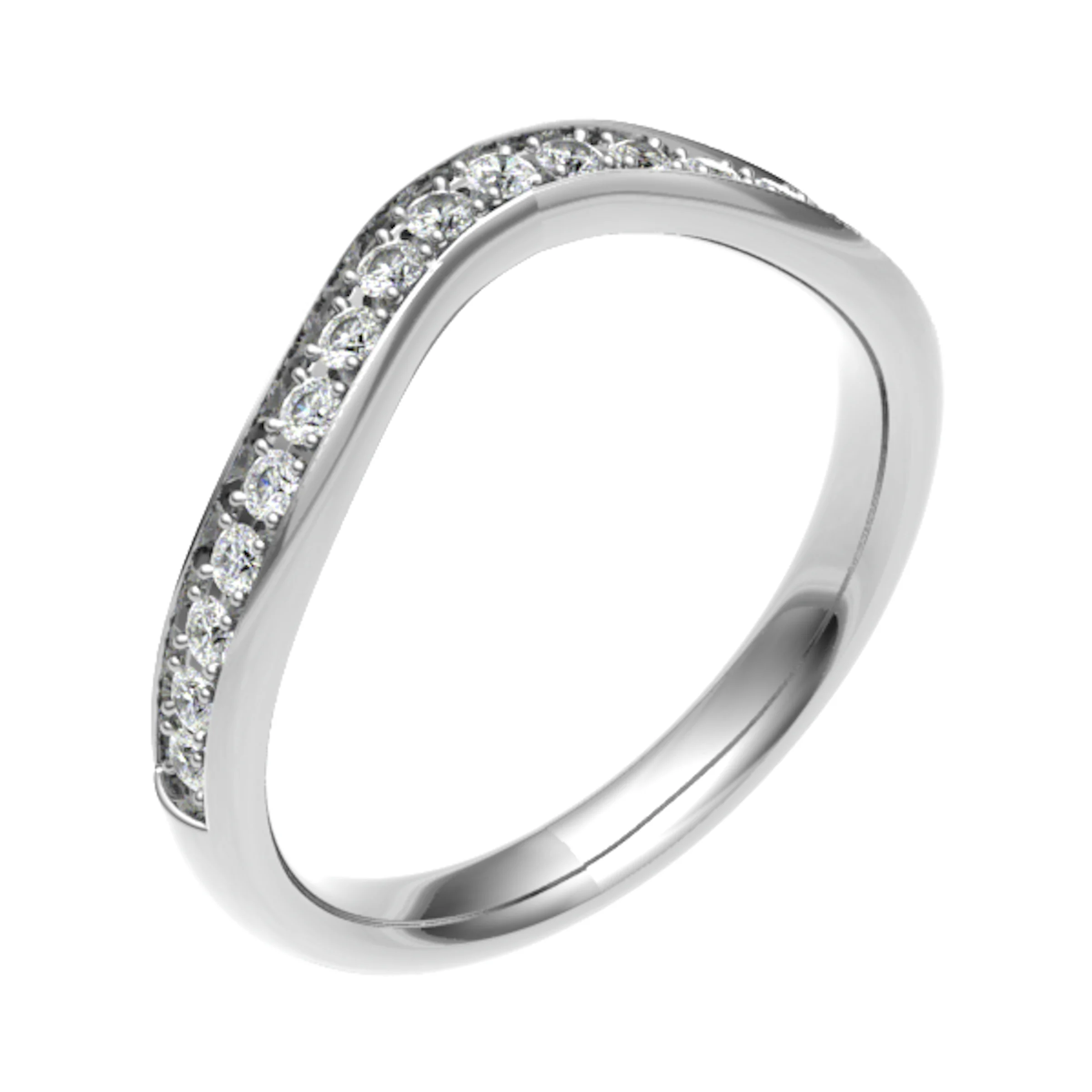 0.33 Ct Natural Round Cut Eleyn  Diamond Rings in 18K White Gold