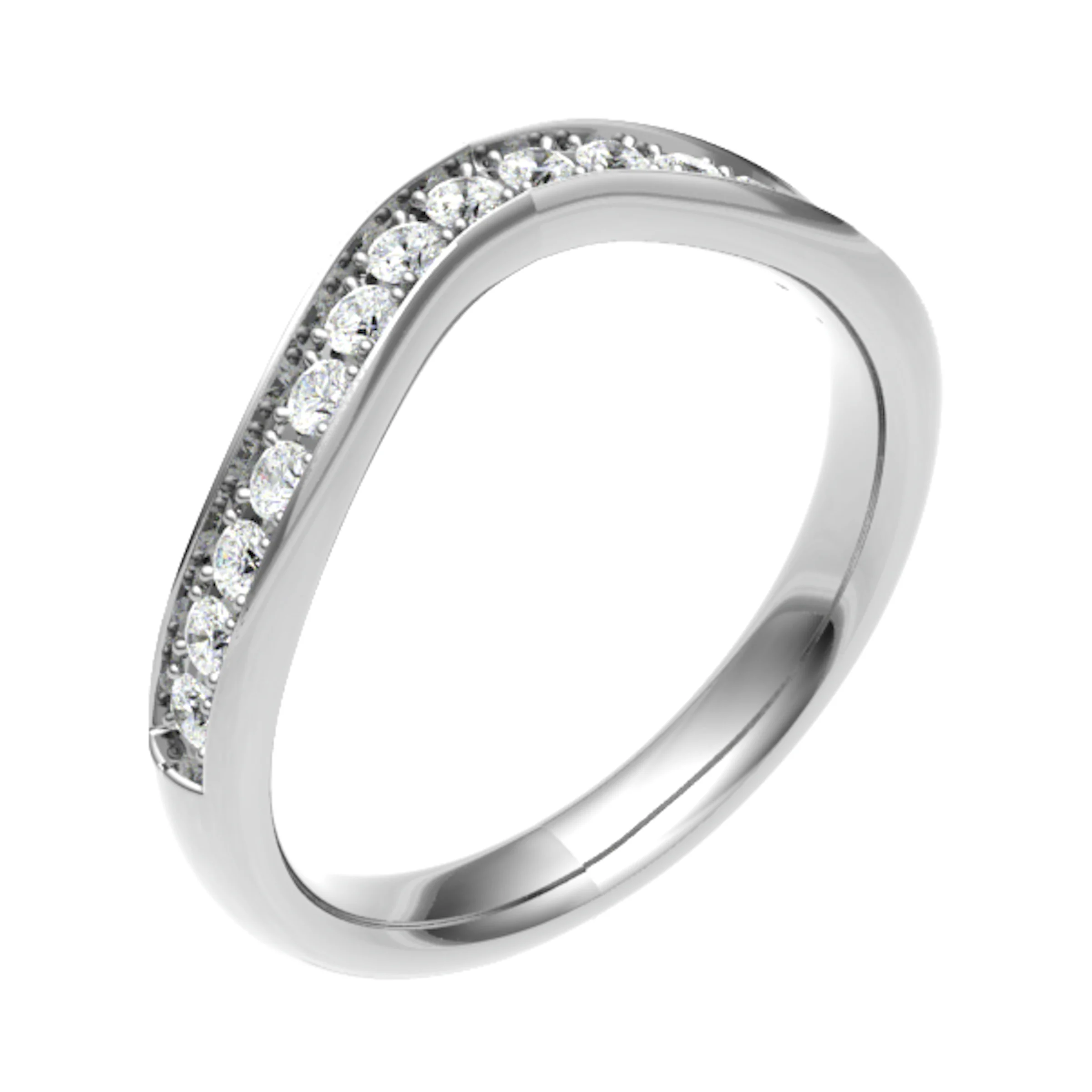 0.4 Ct Natural Round Cut Elfleda  Diamond Rings in 18K White Gold
