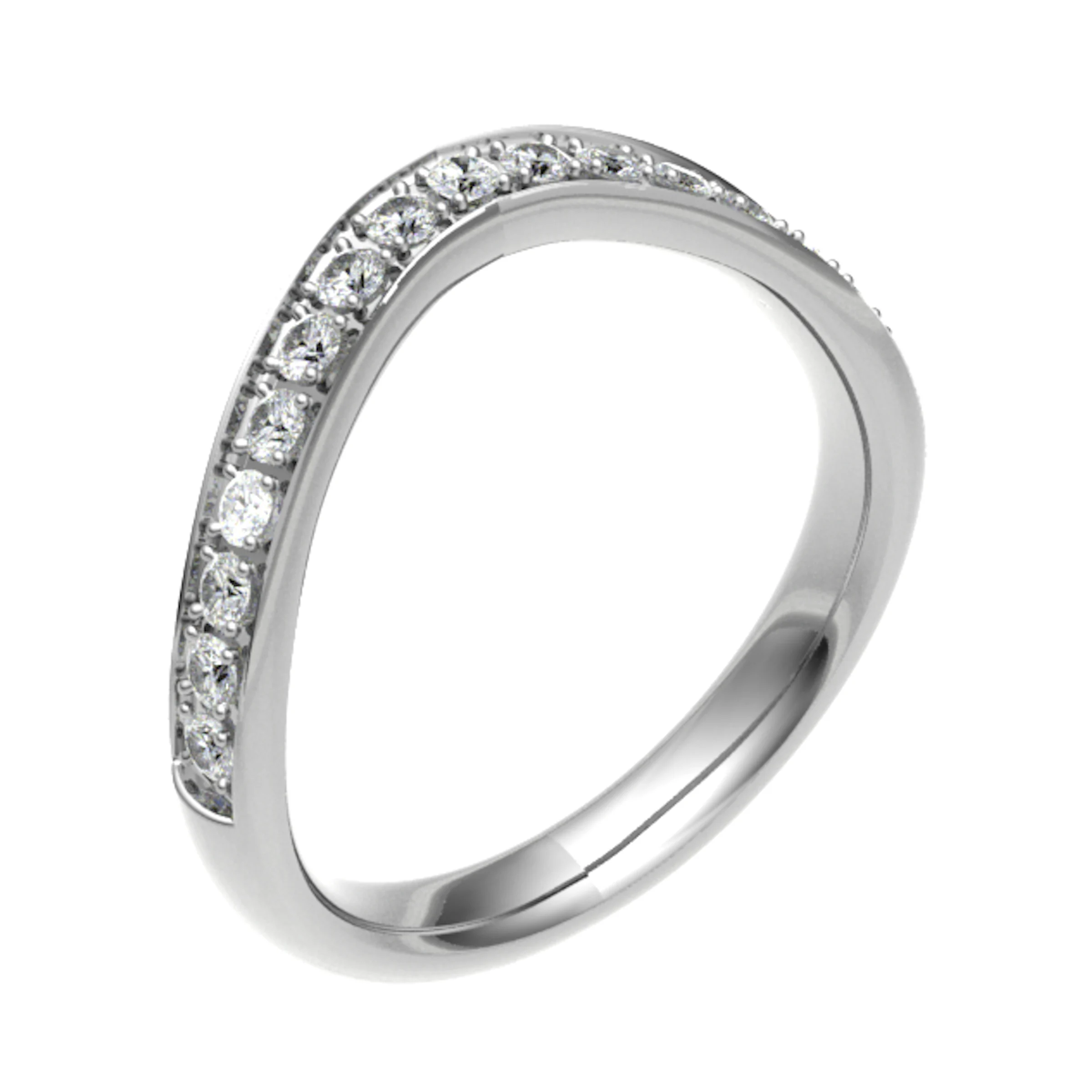 0.4 Ct Natural Round Cut Elfie  Diamond Rings in 18K White Gold